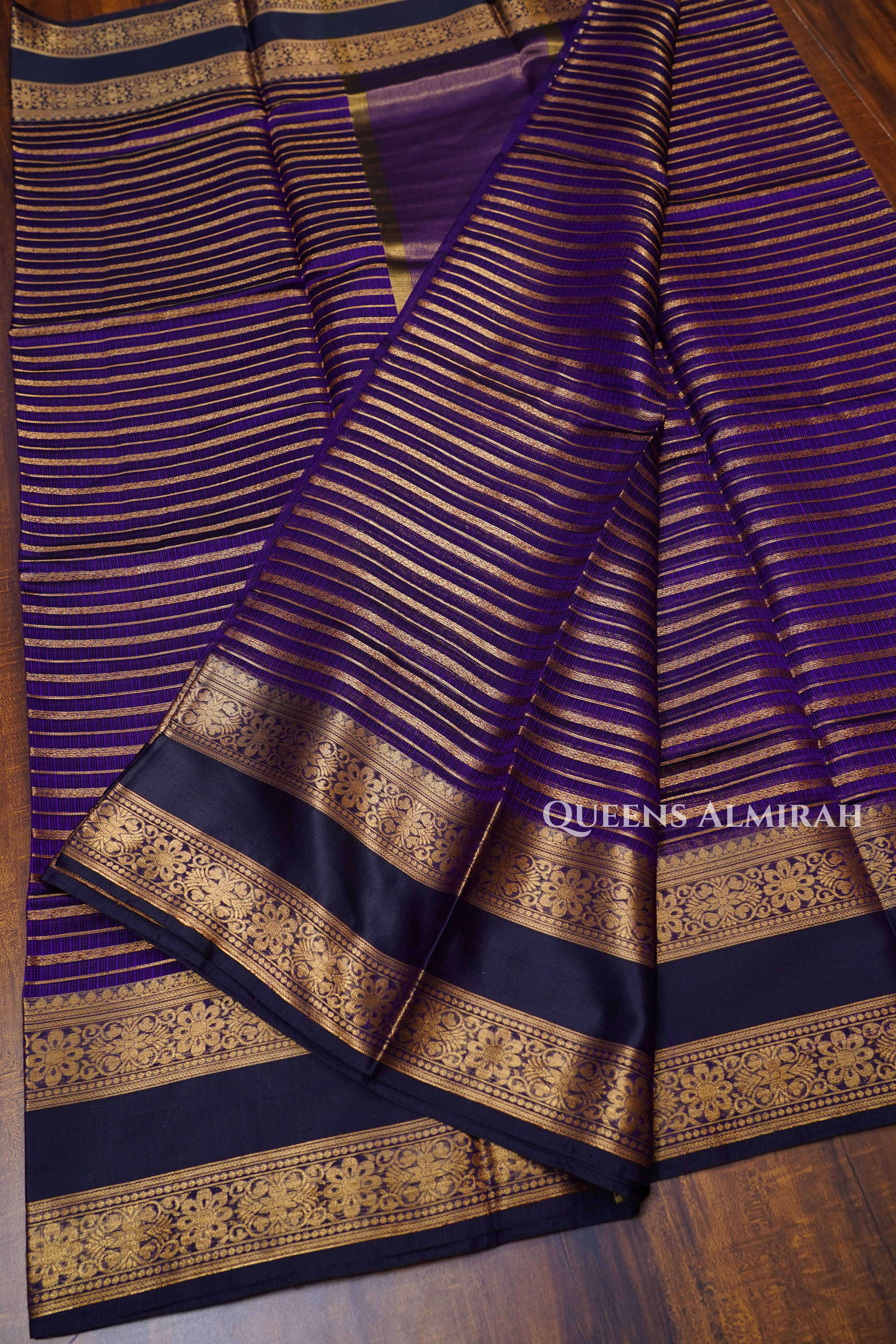 Purple Pure Kota Silk Saree