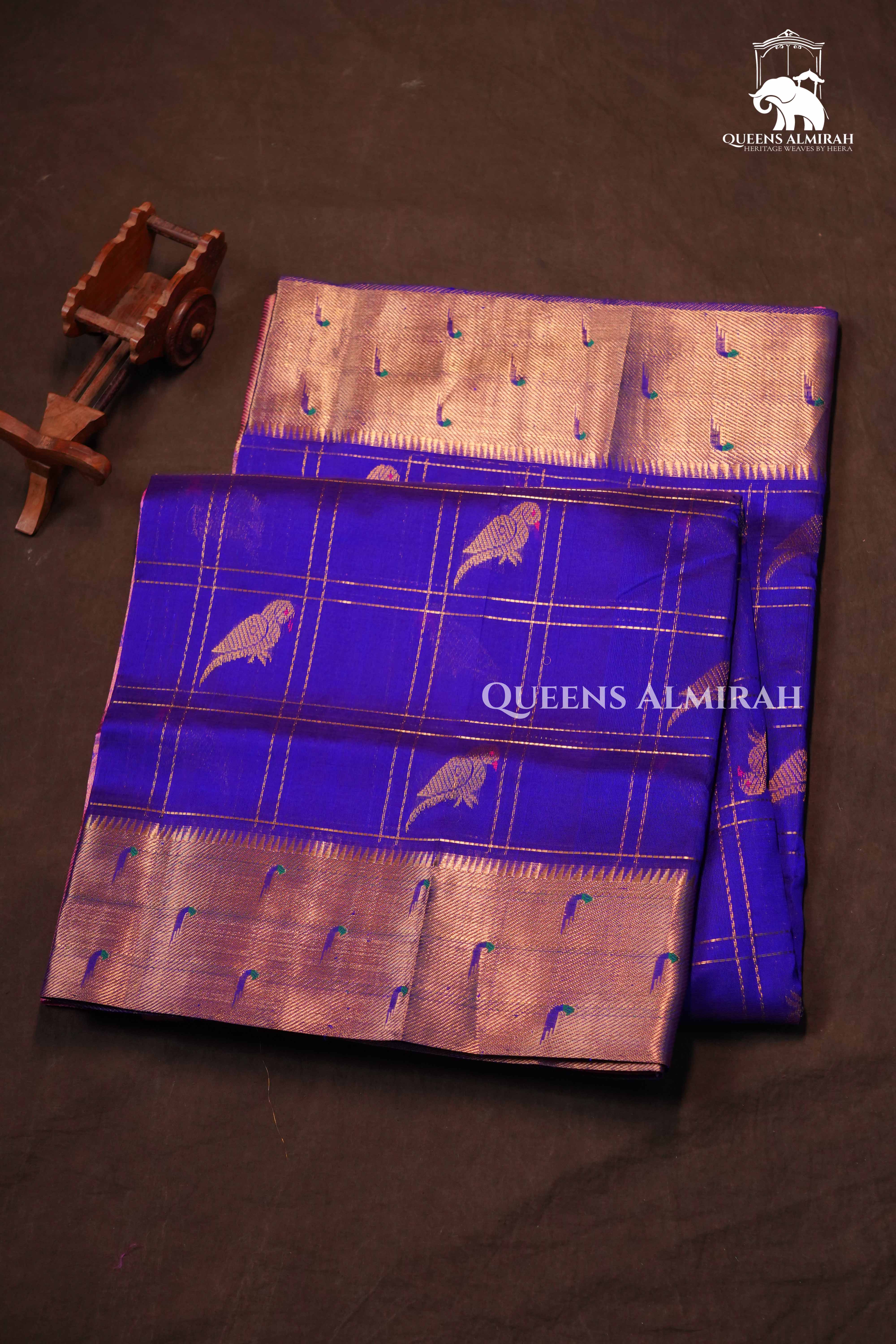Purple Pure Kanchi Silk Cotton Saree