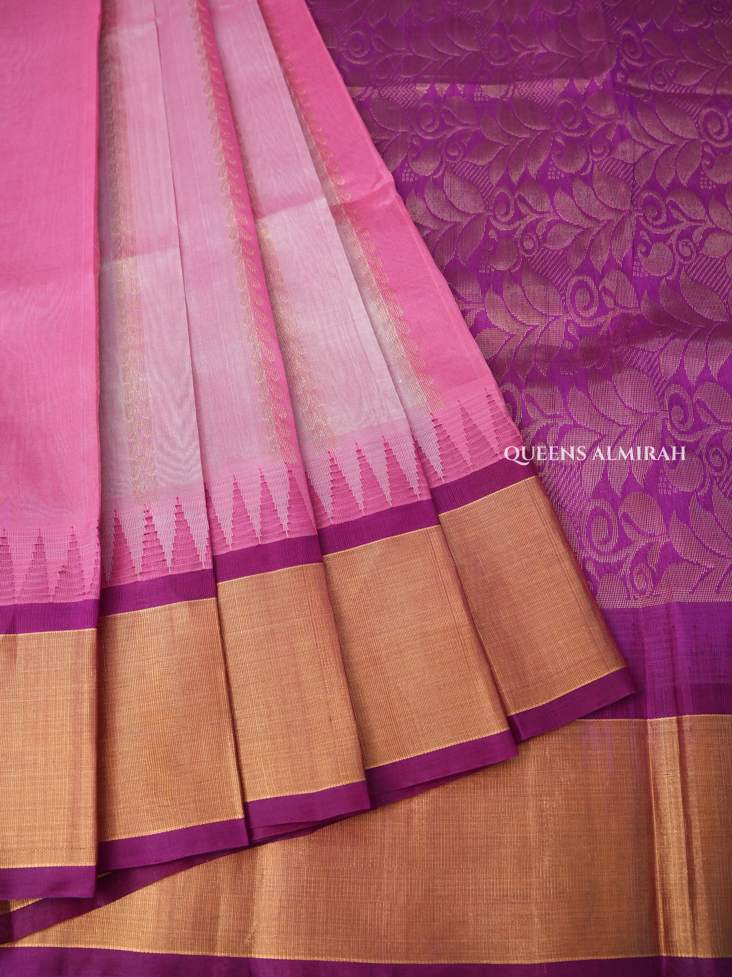 Multi Color With Golden Border Pure Silk Cotton Saree