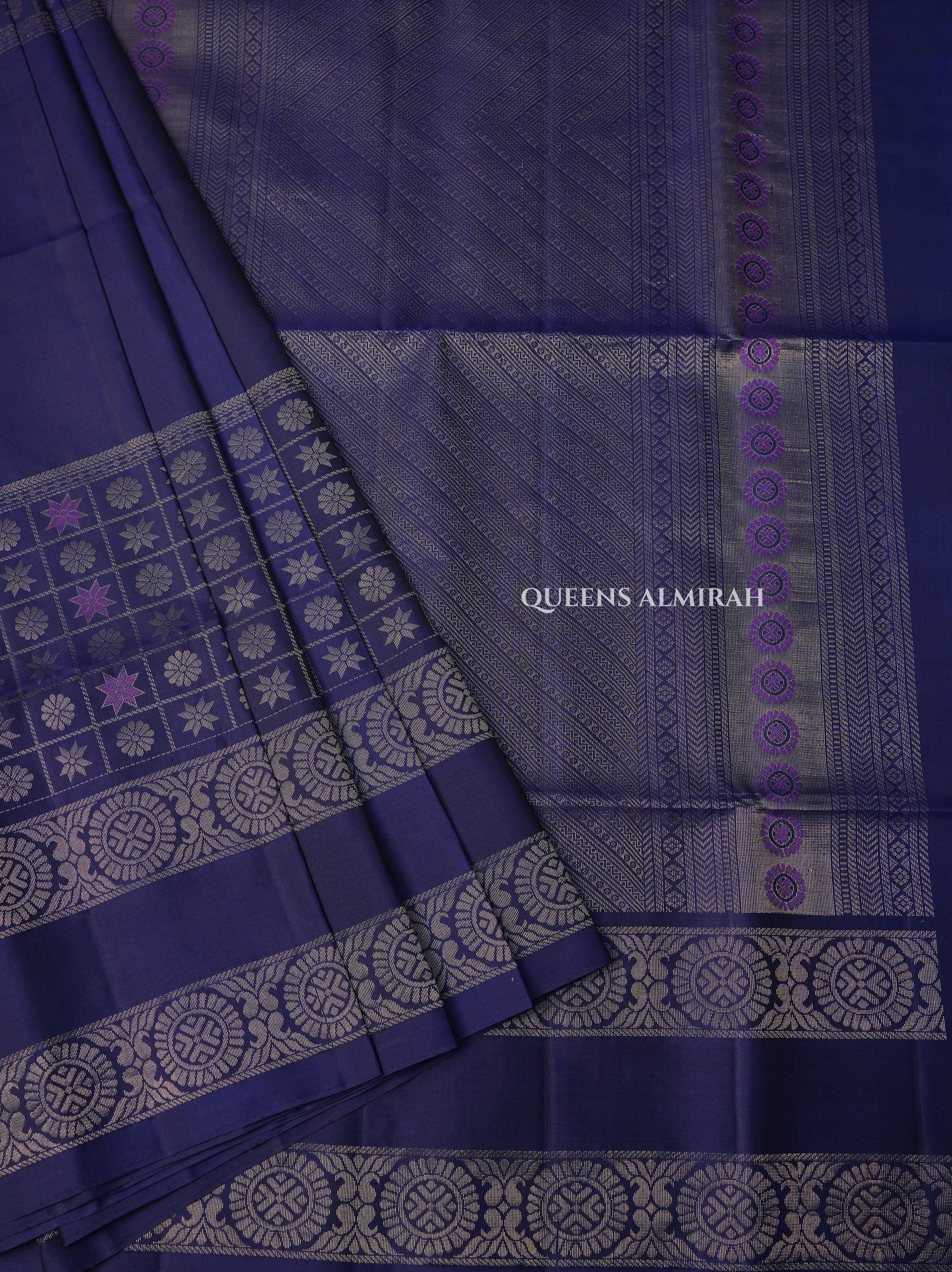 Violet Athangudi Inspired Pure Soft Silk Saree