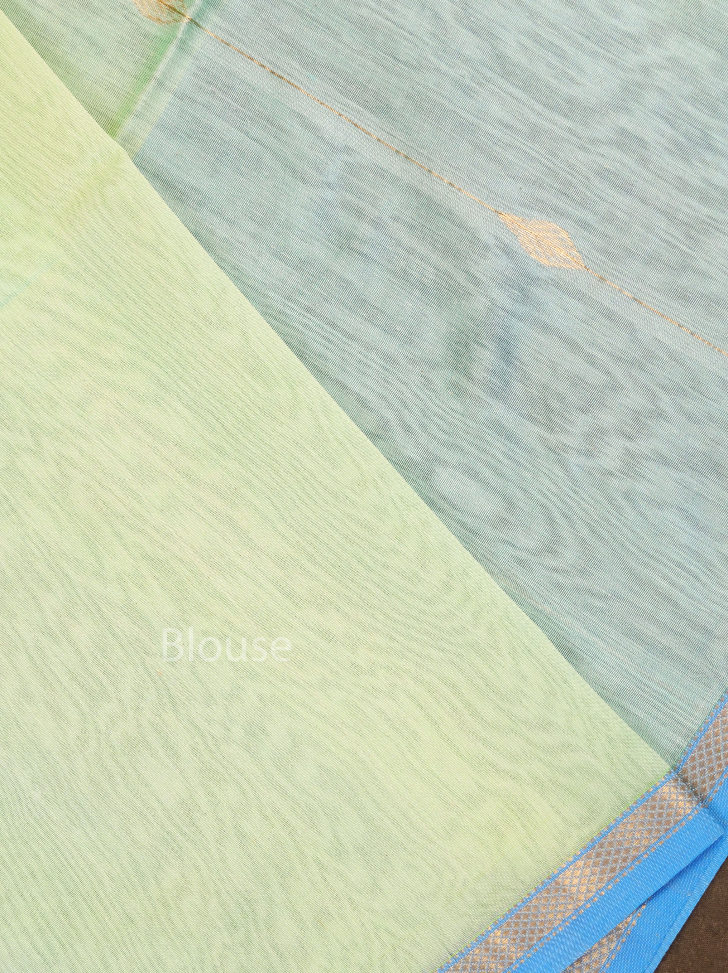 Pastel Green Maheshwari Silk Cotton Saree