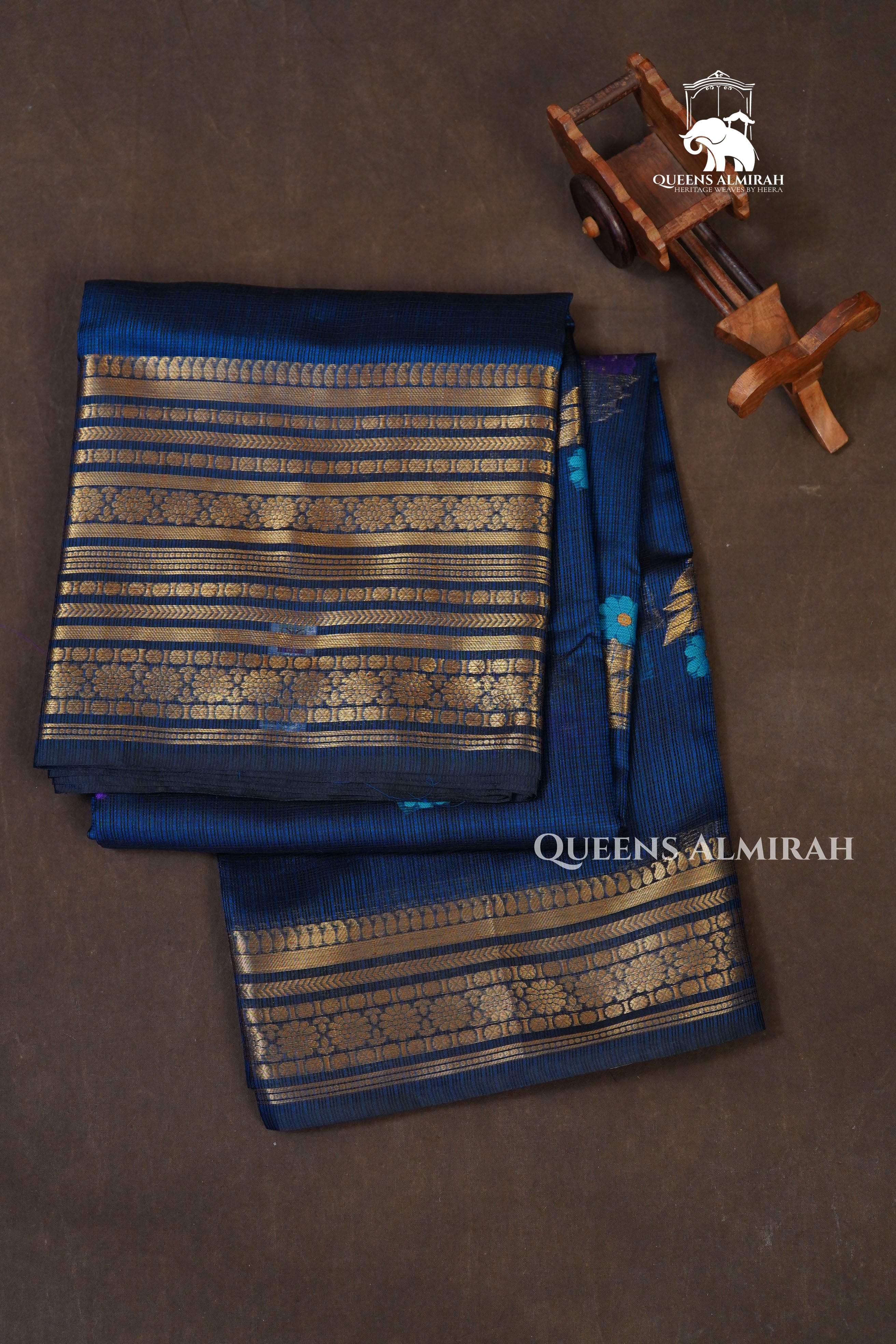 Blue With Long And Short Varisapet Border Pure Kota Silk Saree