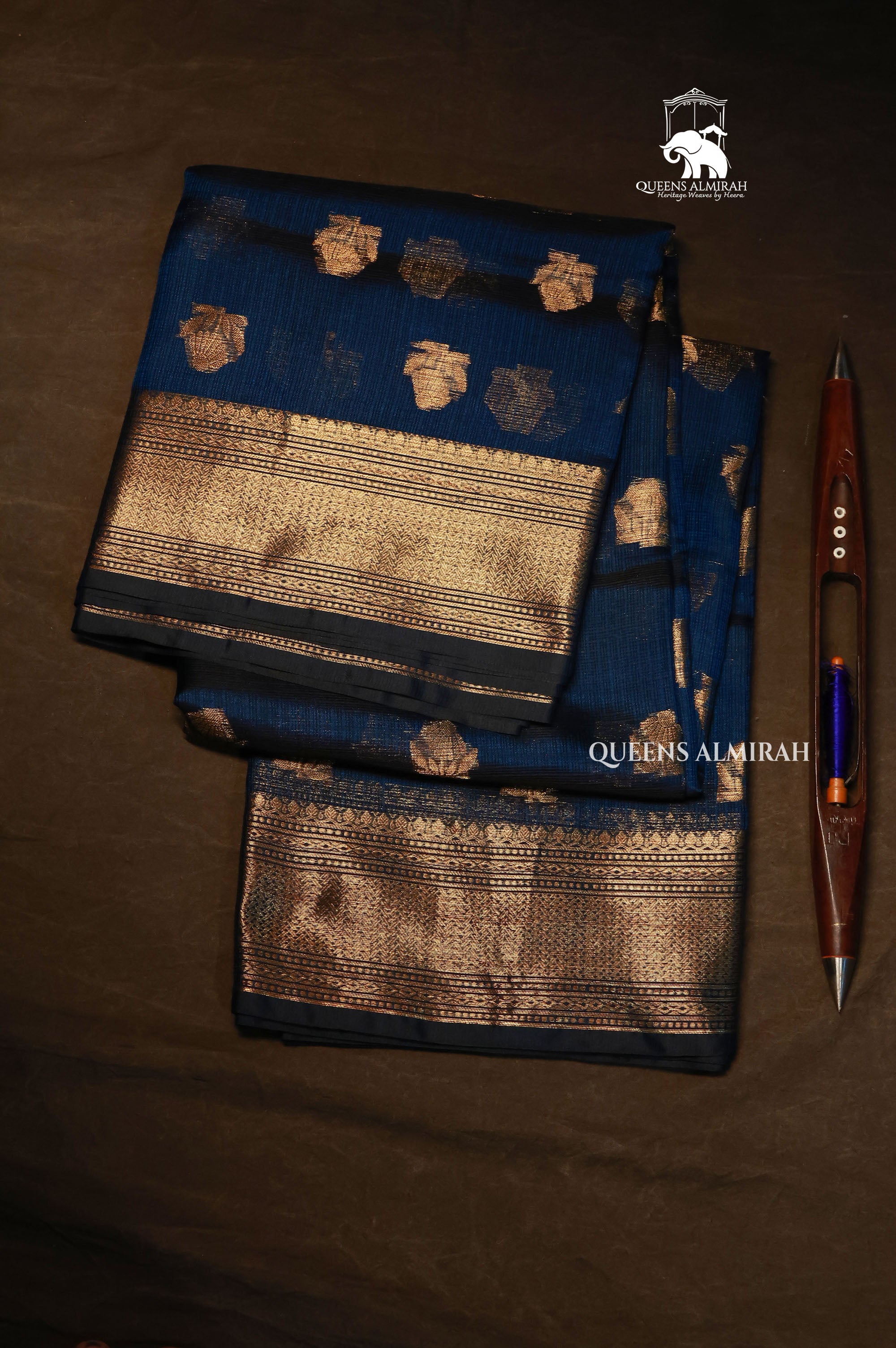 Blue Pure Kota Silk Saree