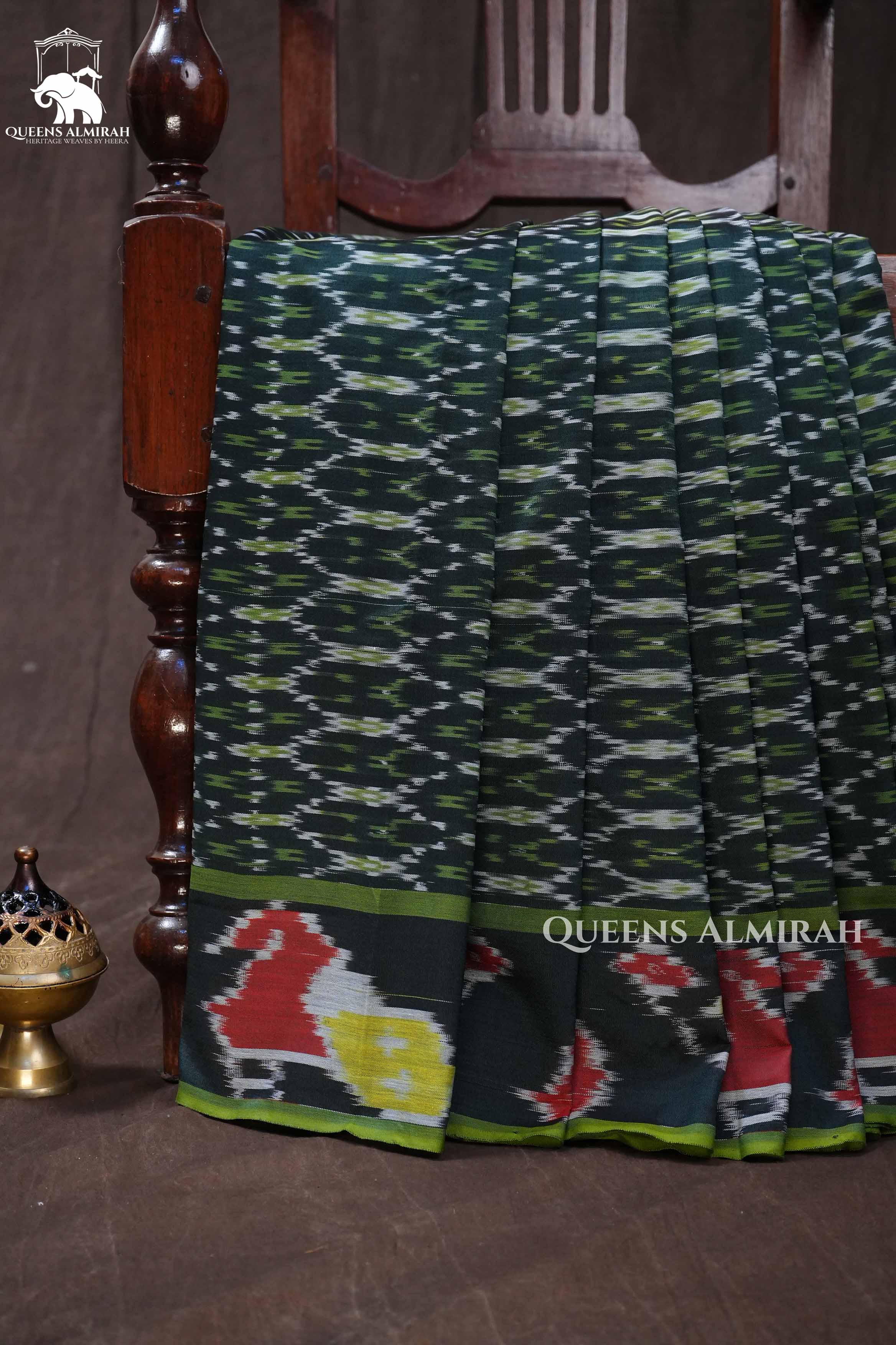 Dark Green Budget Silk Cotton Saree