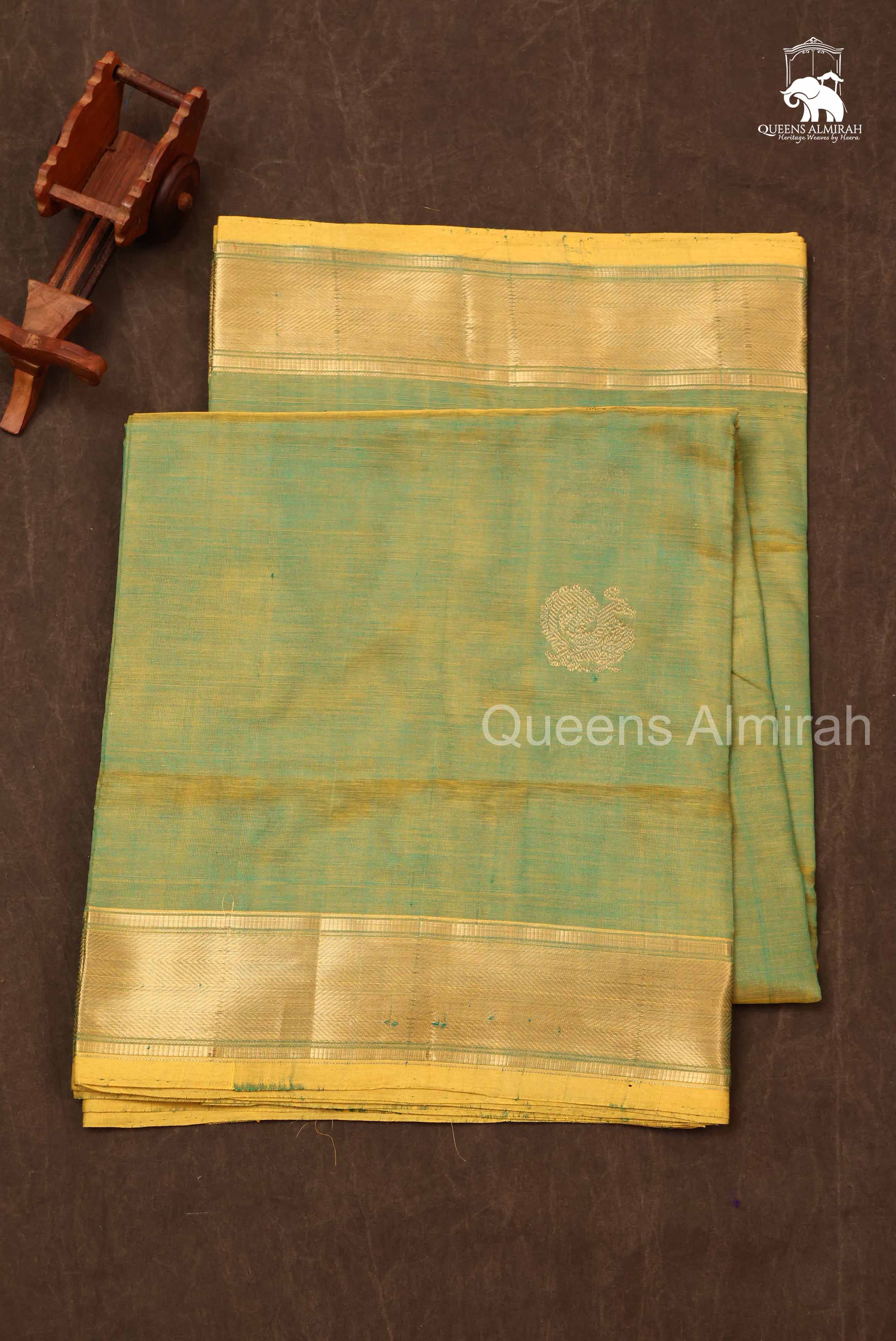 Parrot Green Chettinad Silk Cotton Saree
