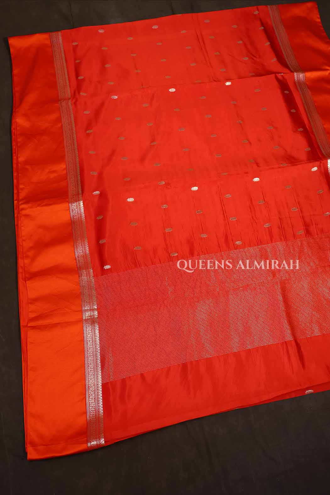 Red With Orange Pure Banarasi Soft Silk Saree