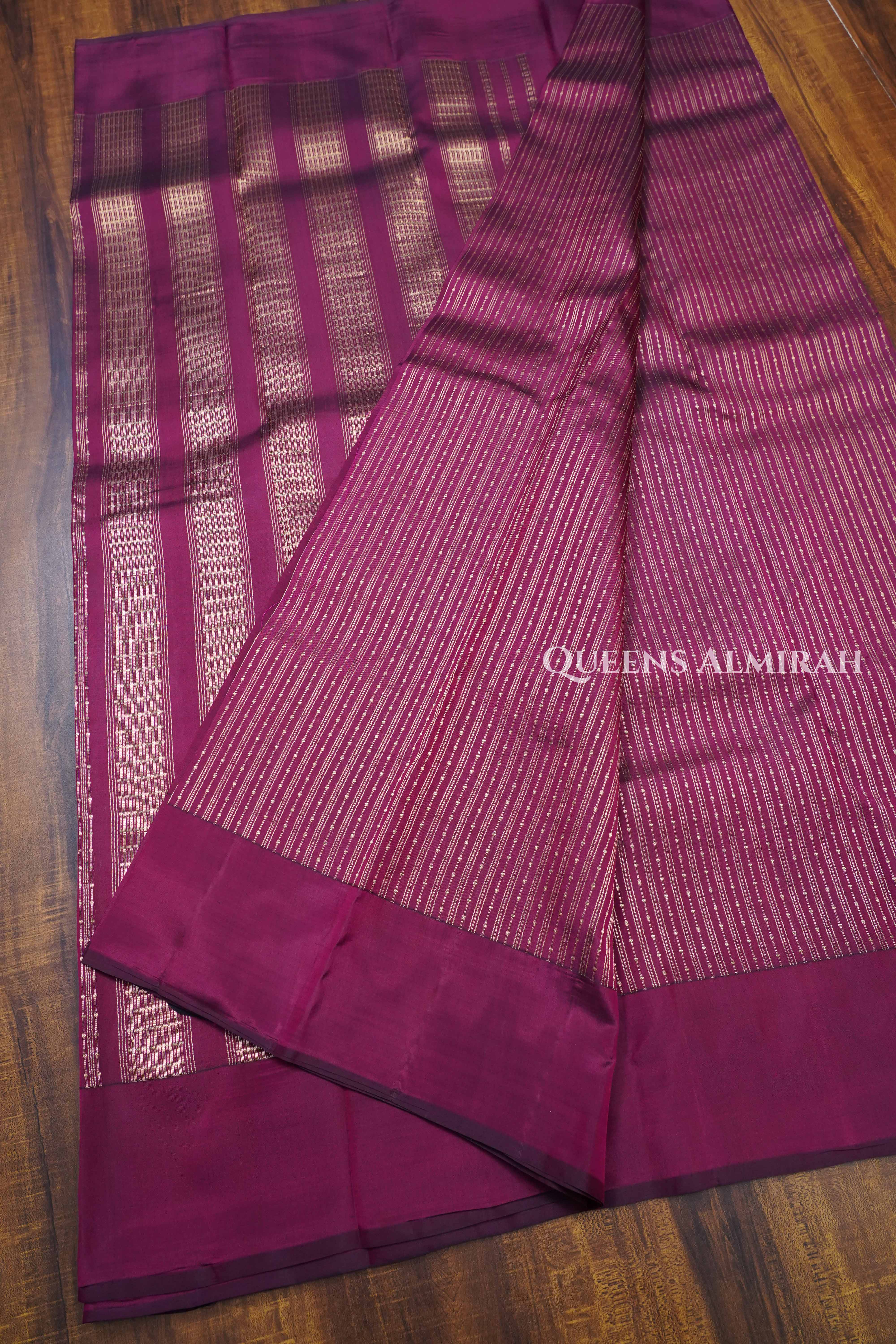 Red Wine Pure kanchivaram Silk Saree