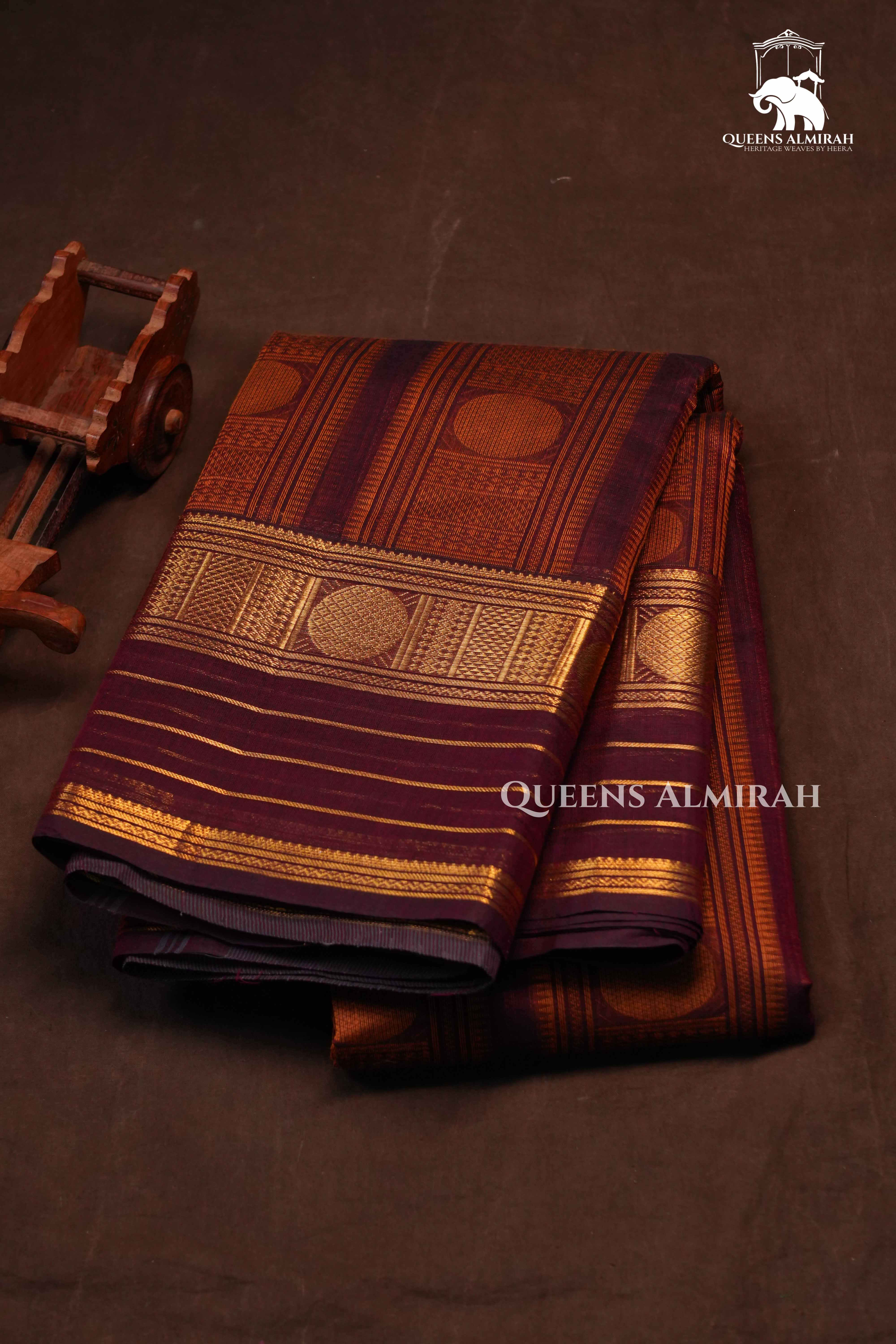Cocoa Bean Chettinad Cotton Saree
