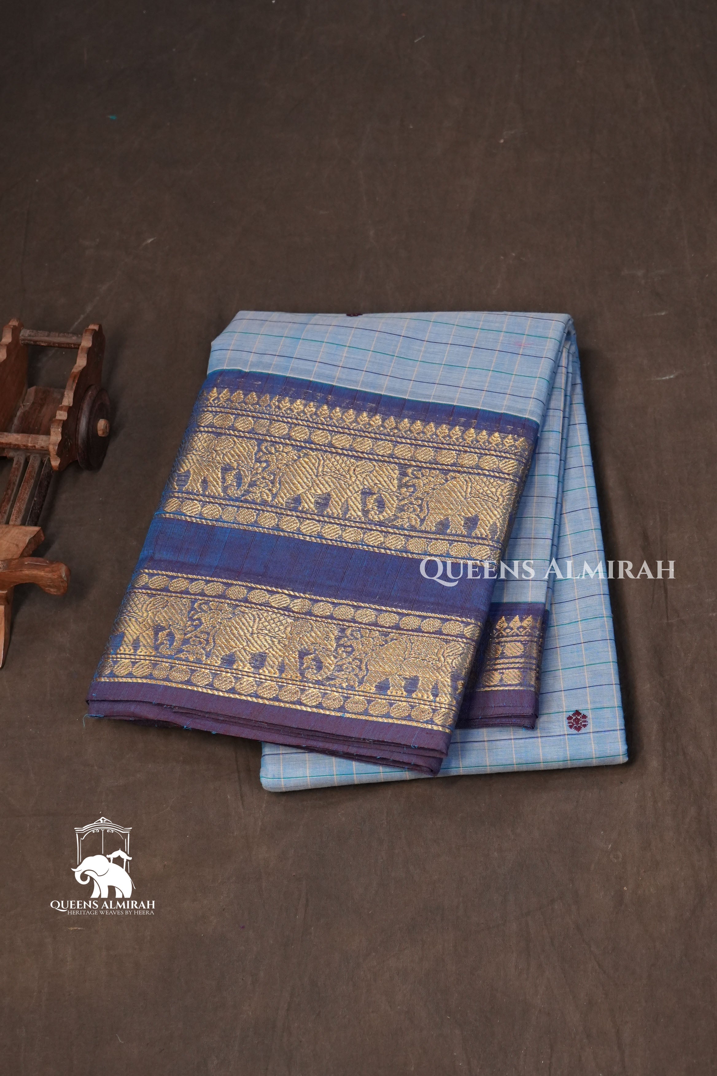 Light Denim Blue Kanchi Cotton Saree
