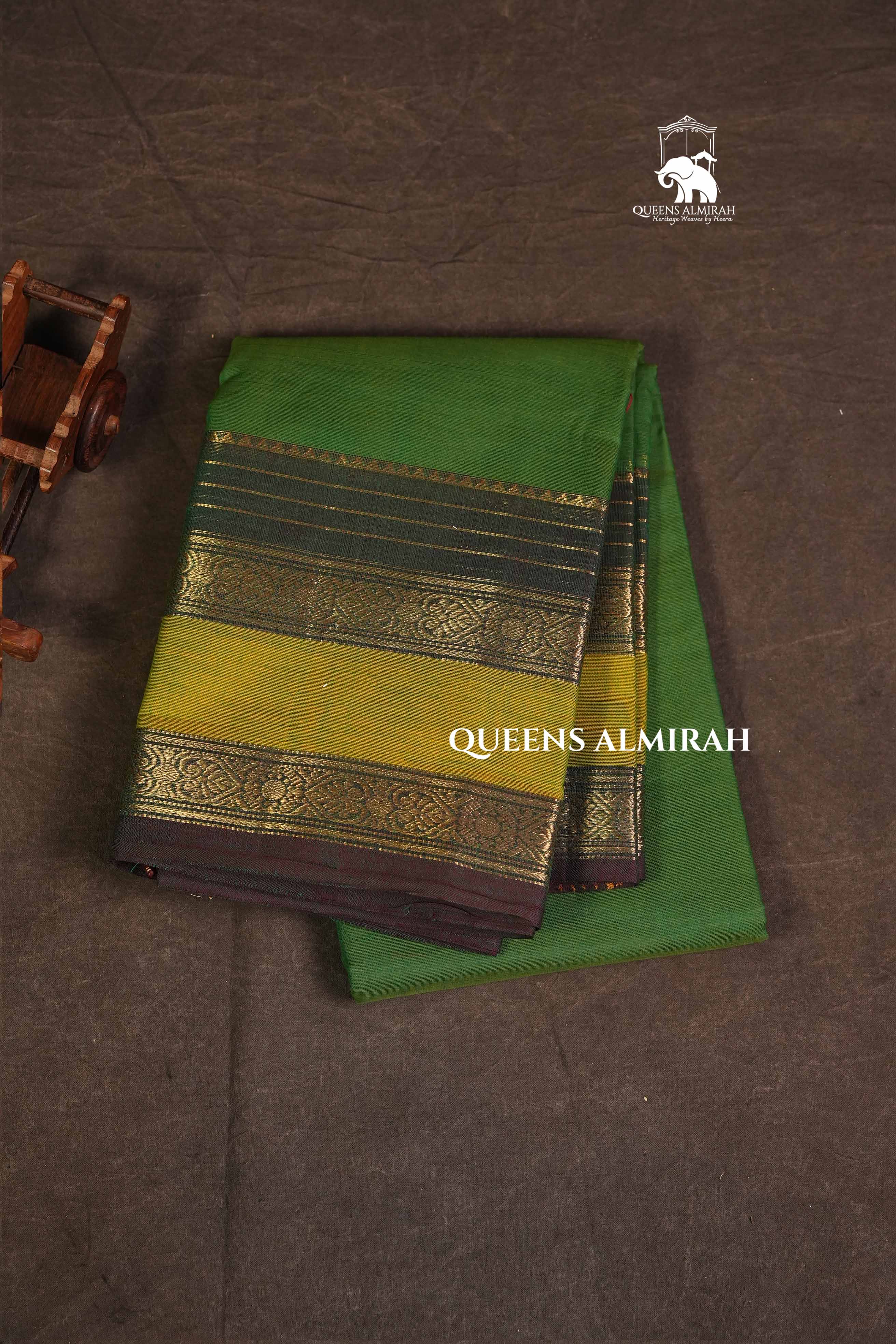 Leaf Green Kanchi Cotton Saree