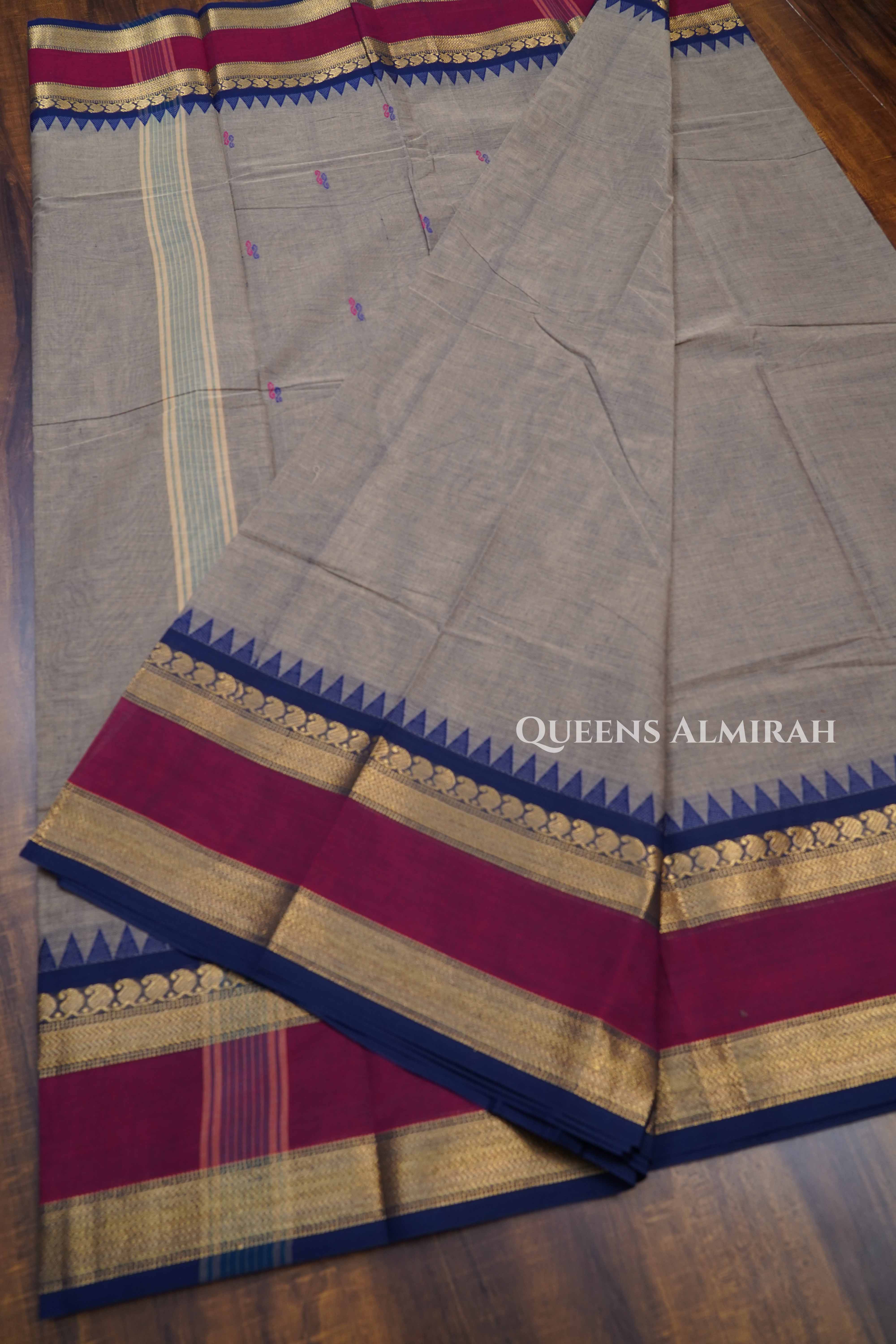 Grey Kanchi Cotton Saree