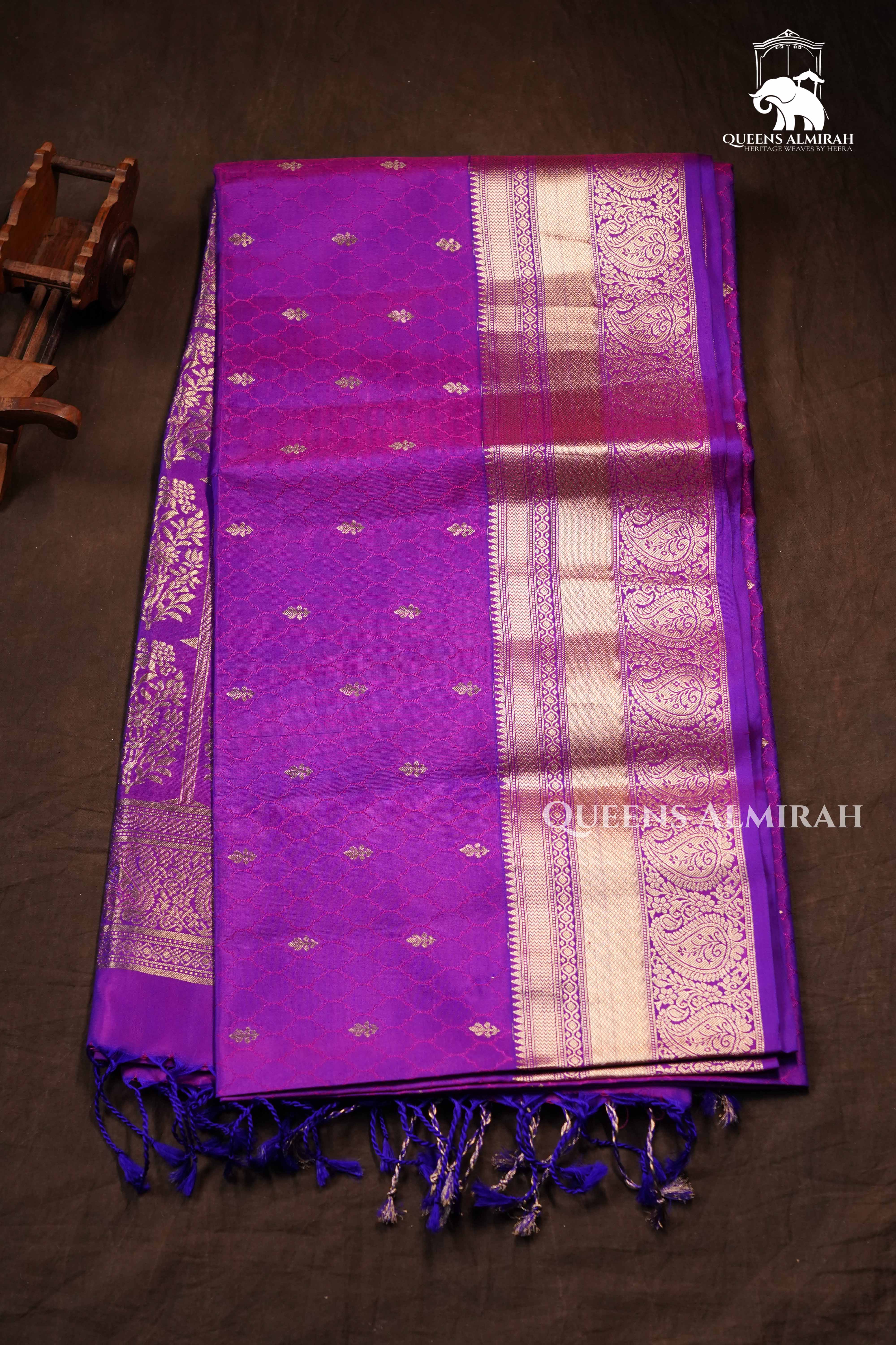 Warm Purple Pure Soft Silk Saree