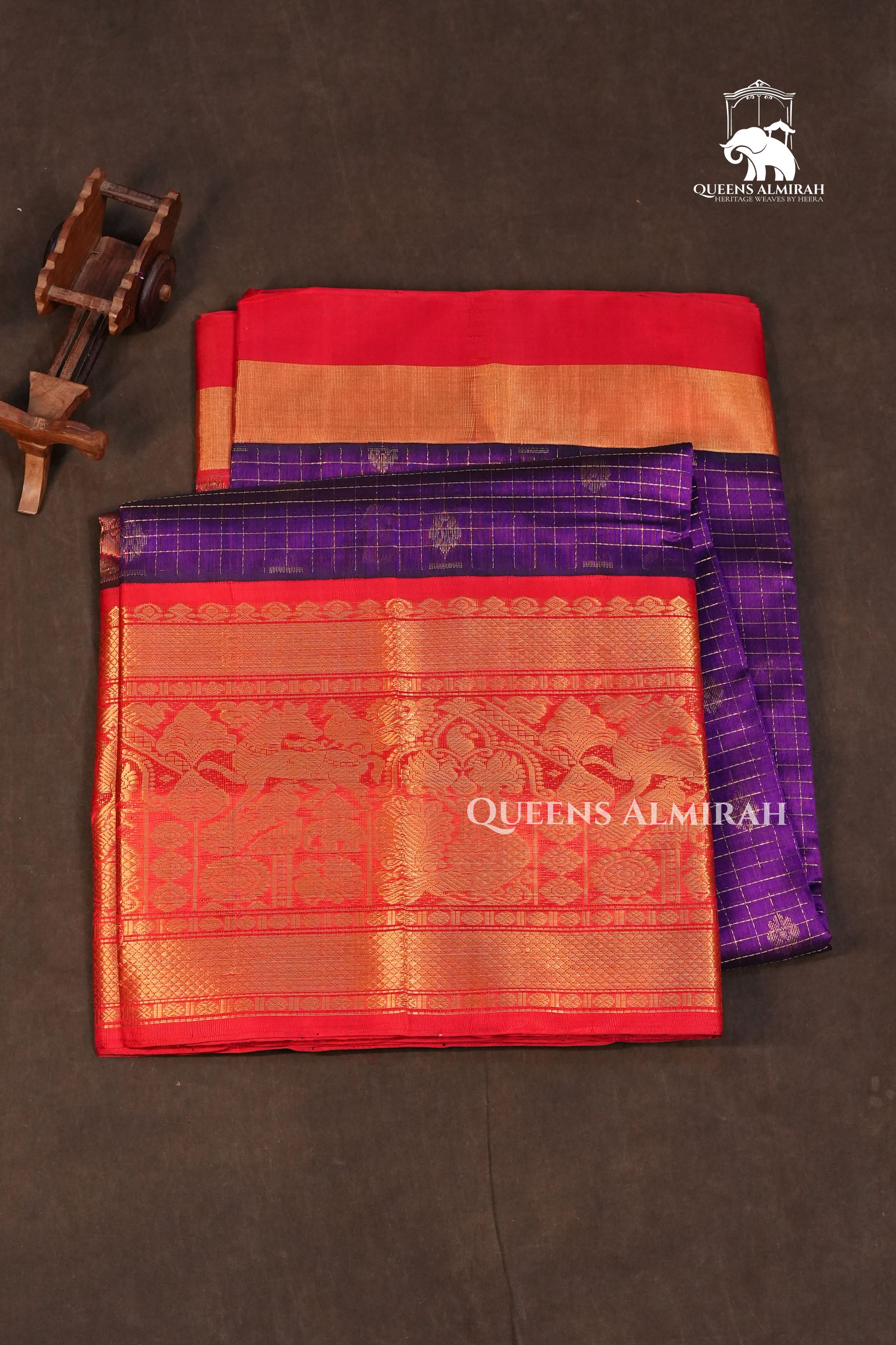 Vadamalli Purple With Red Pure Silk Cotton Saree