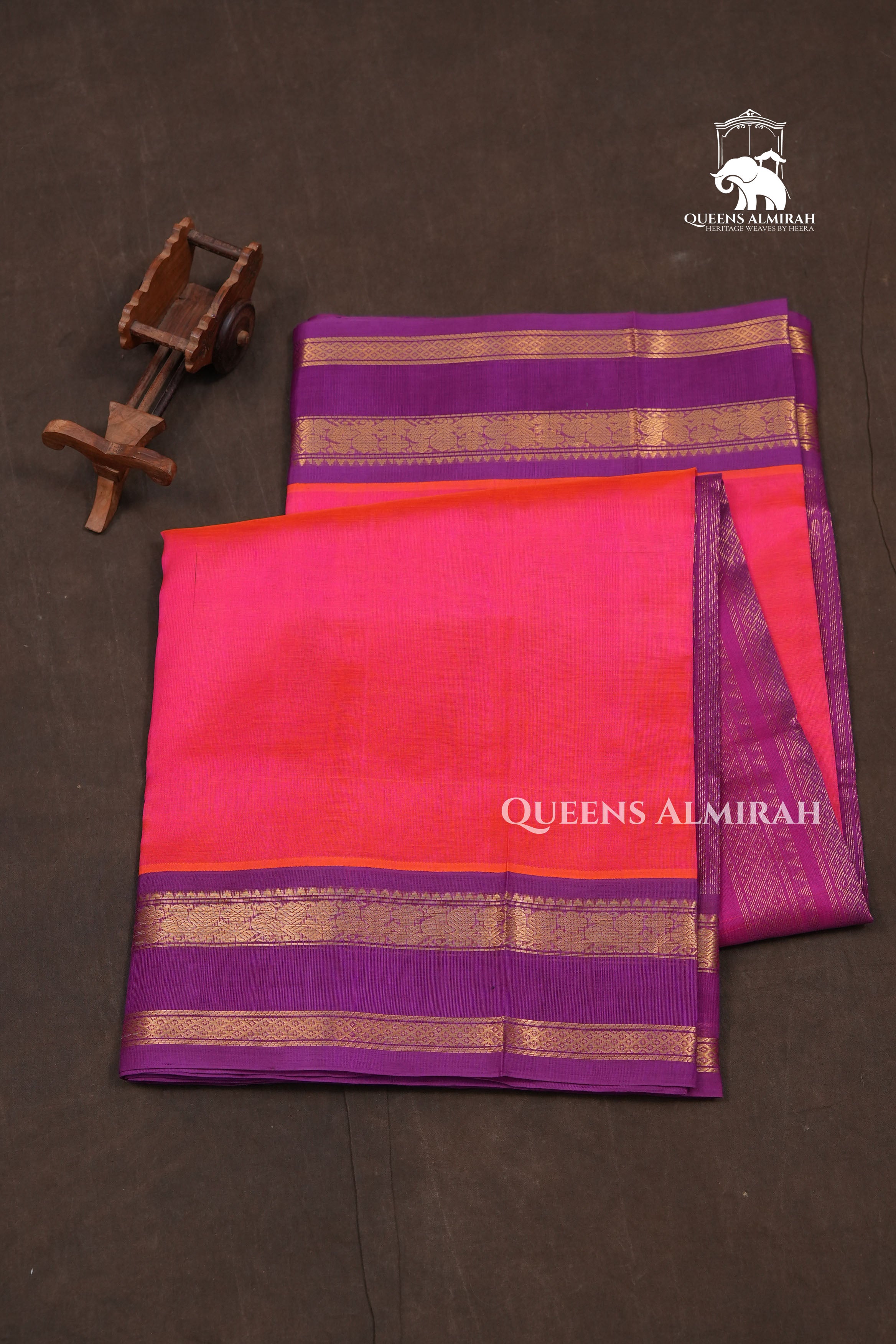 Pink With Purple Pure Kanchi Silk Cotton Saree