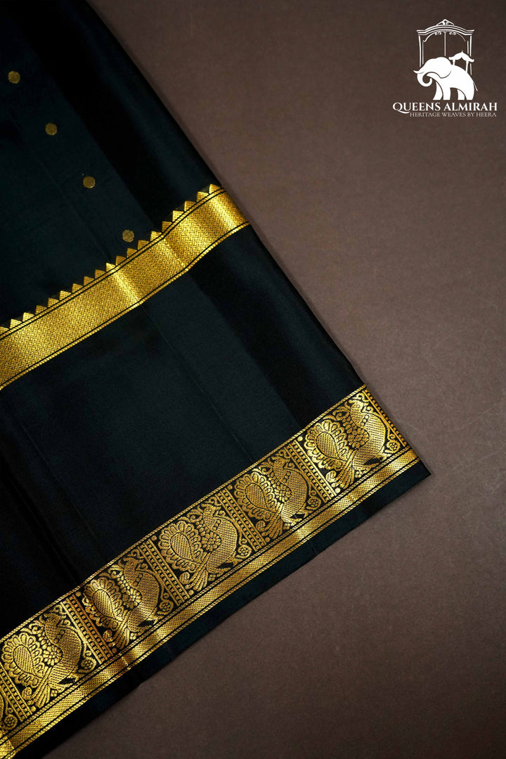 COPPER RUST WITH BLACK SOFT SILK SAREE - Queens Jewel Emporium