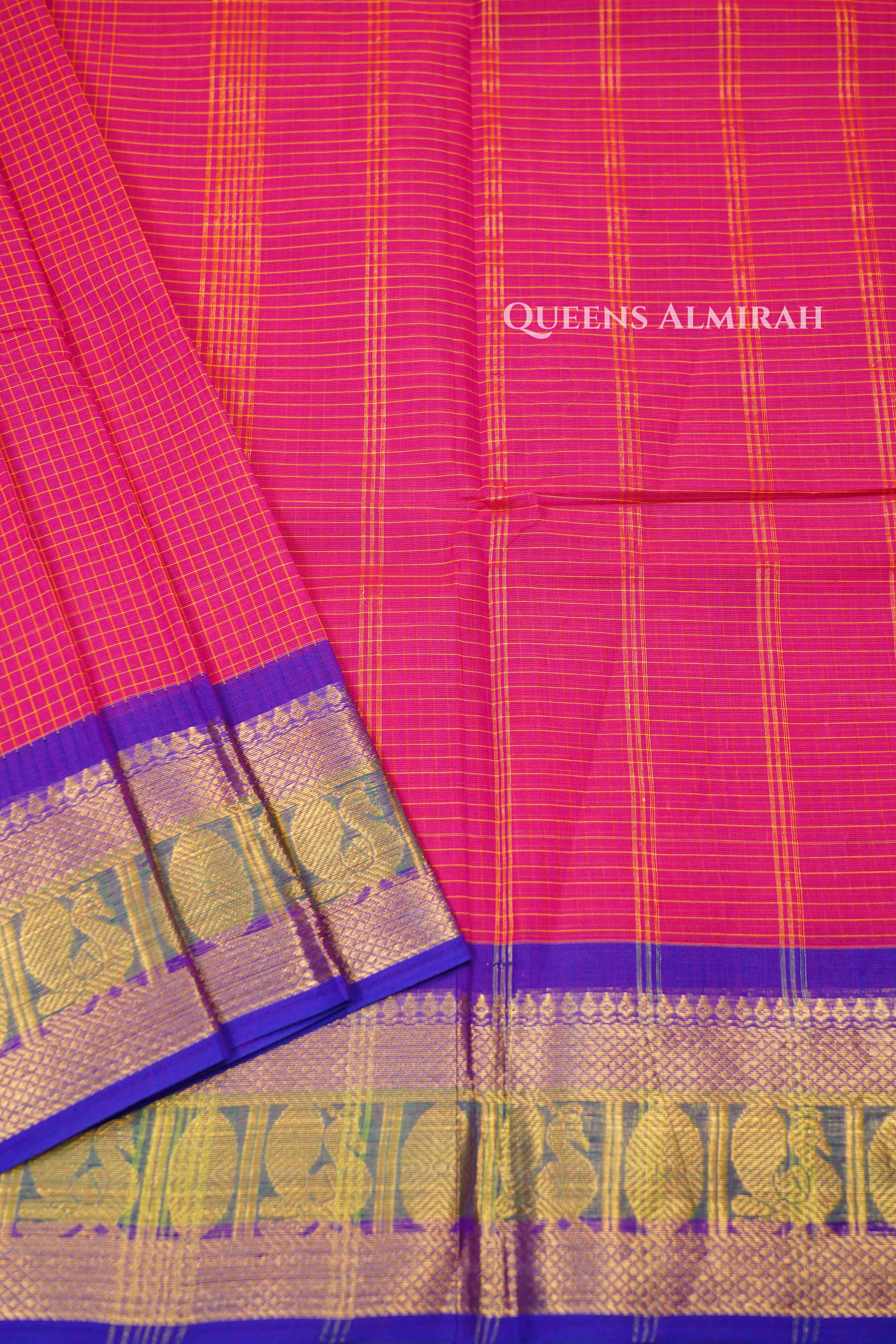 Dark Pink Kanchi Cotton Saree