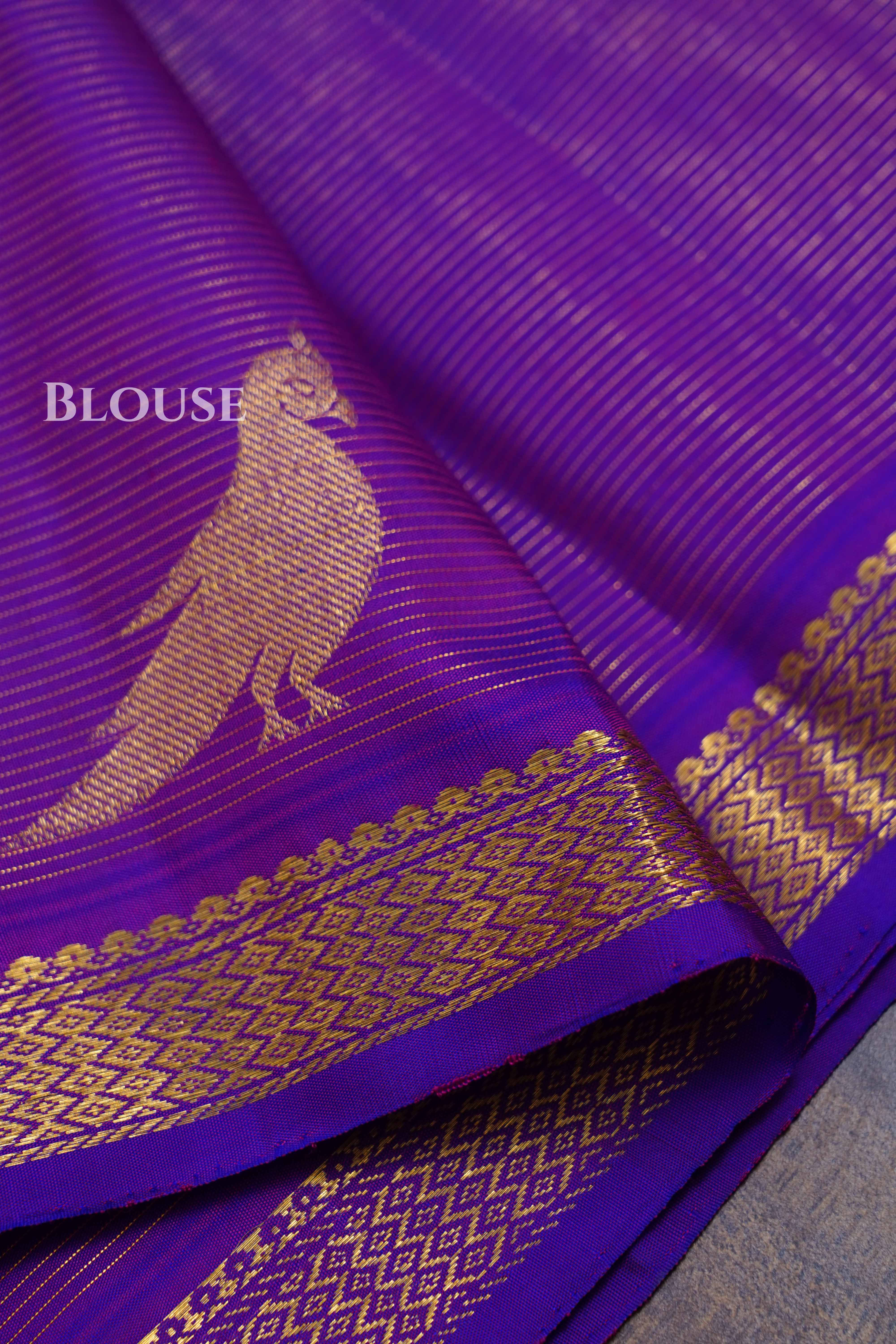 Purple Pure Kanchivaram Silk Saree