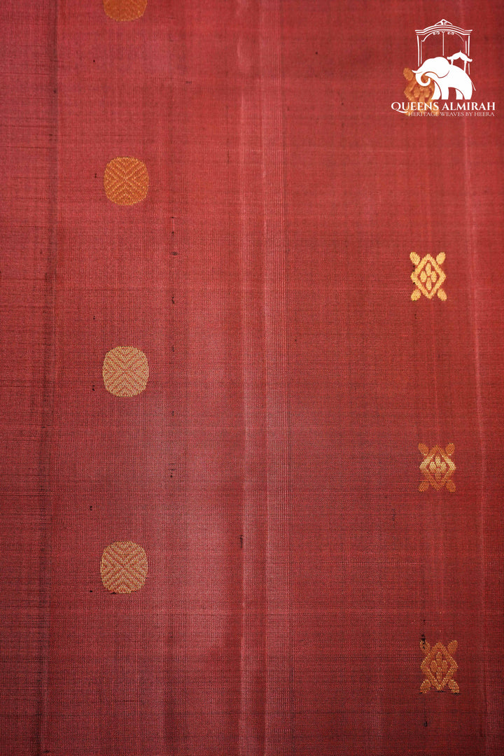 COPPER RUST WITH BLACK SOFT SILK SAREE - Queens Jewel Emporium
