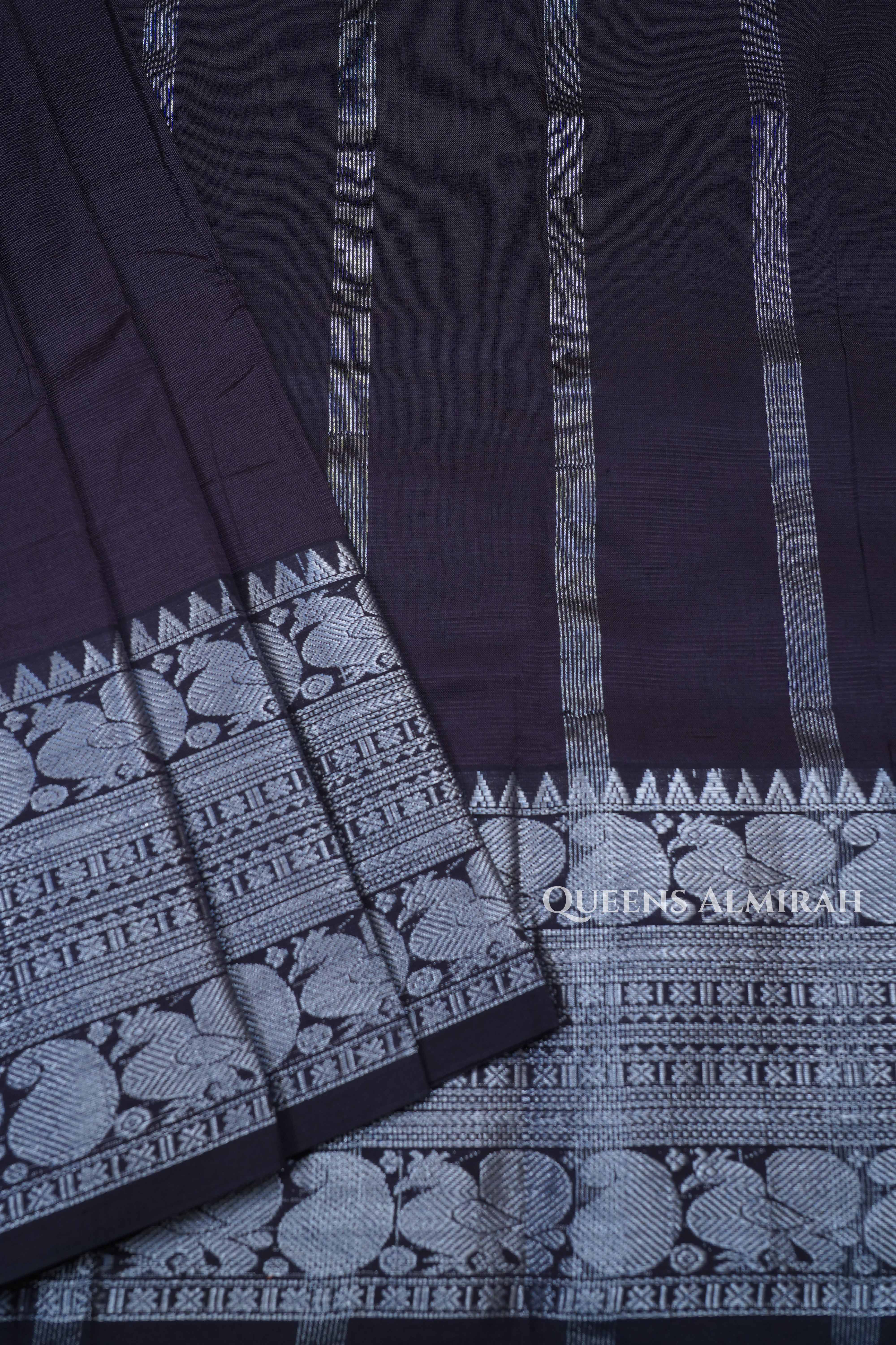 Brinjal Violet Mangalgiri Saree