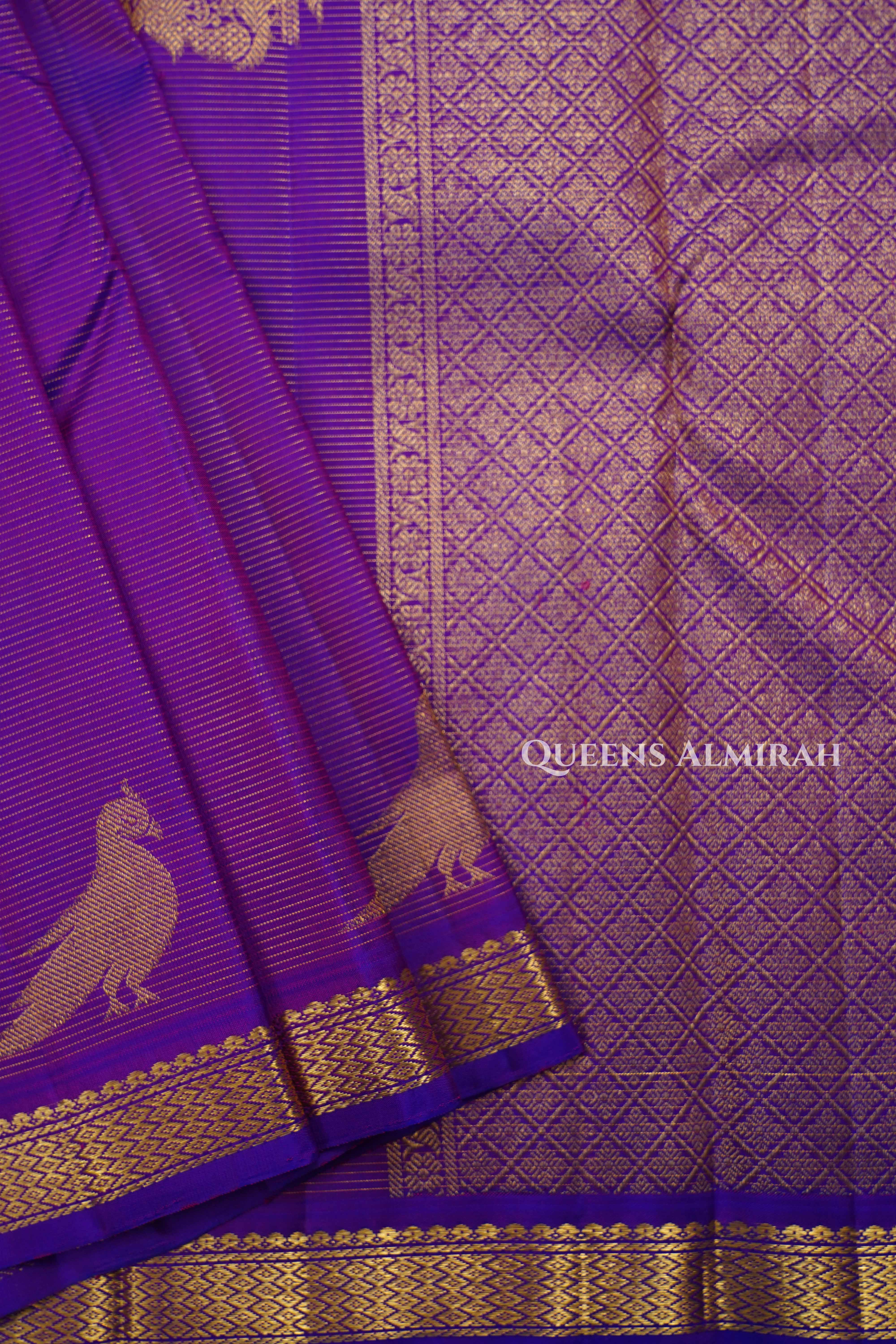 Purple Pure Kanchivaram Silk Saree