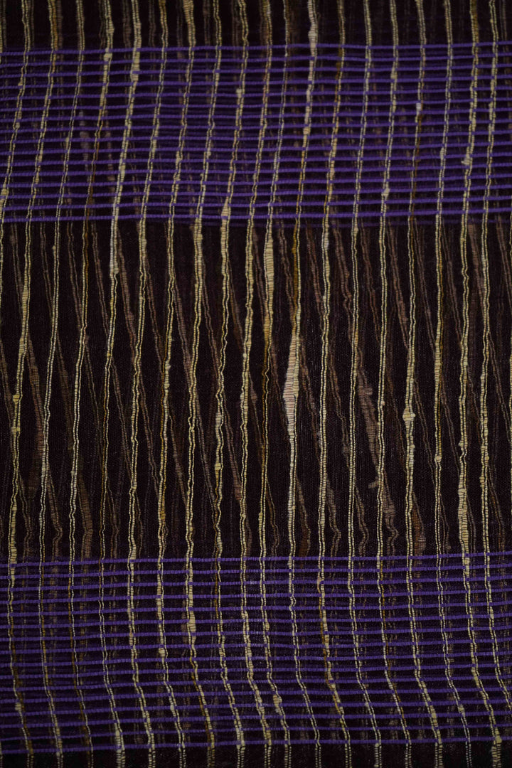 MUTED PURPLE GHICHA ORAGANZA SAREE - Queens Jewel Emporium