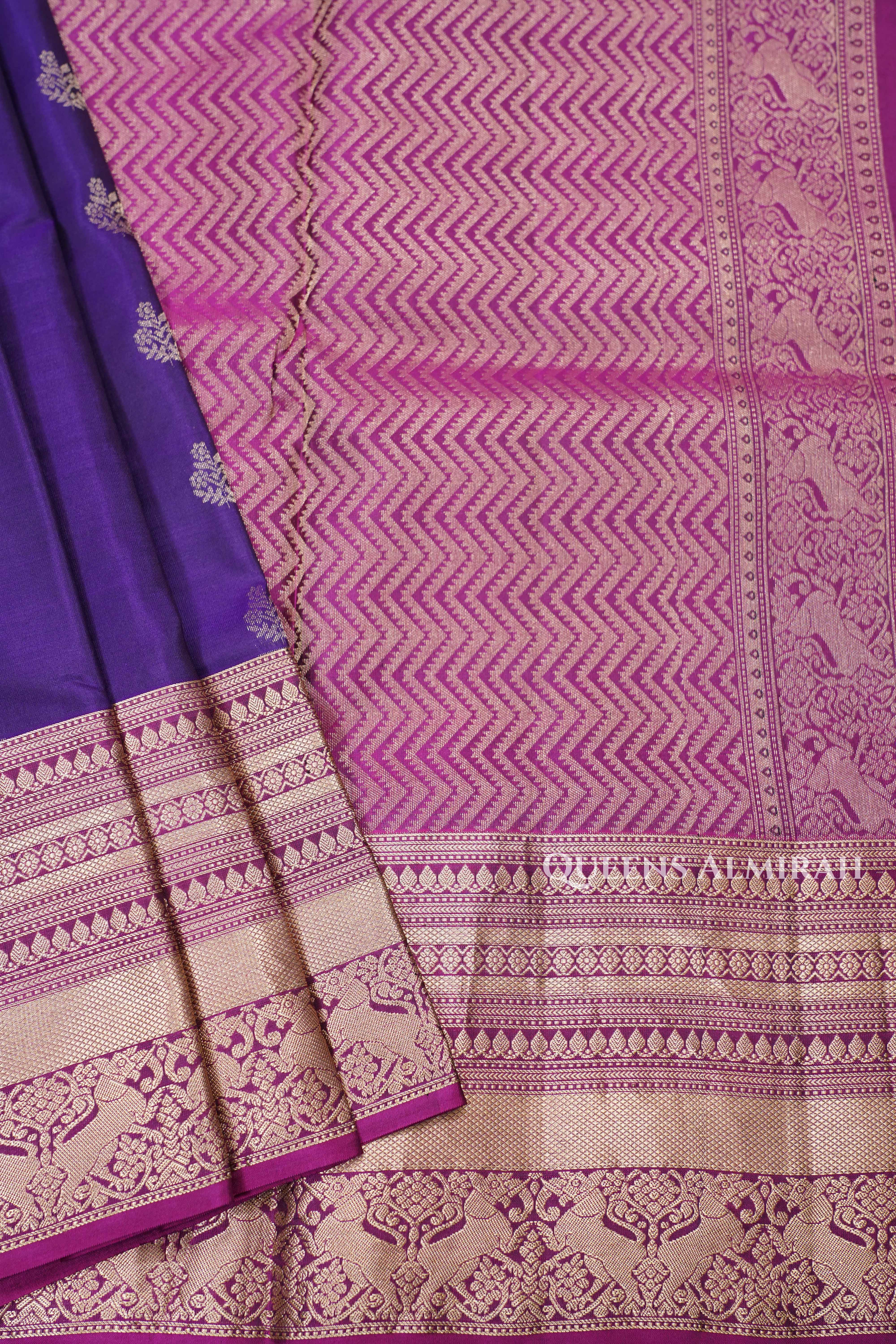 Purple Pure Soft Silk Saree
