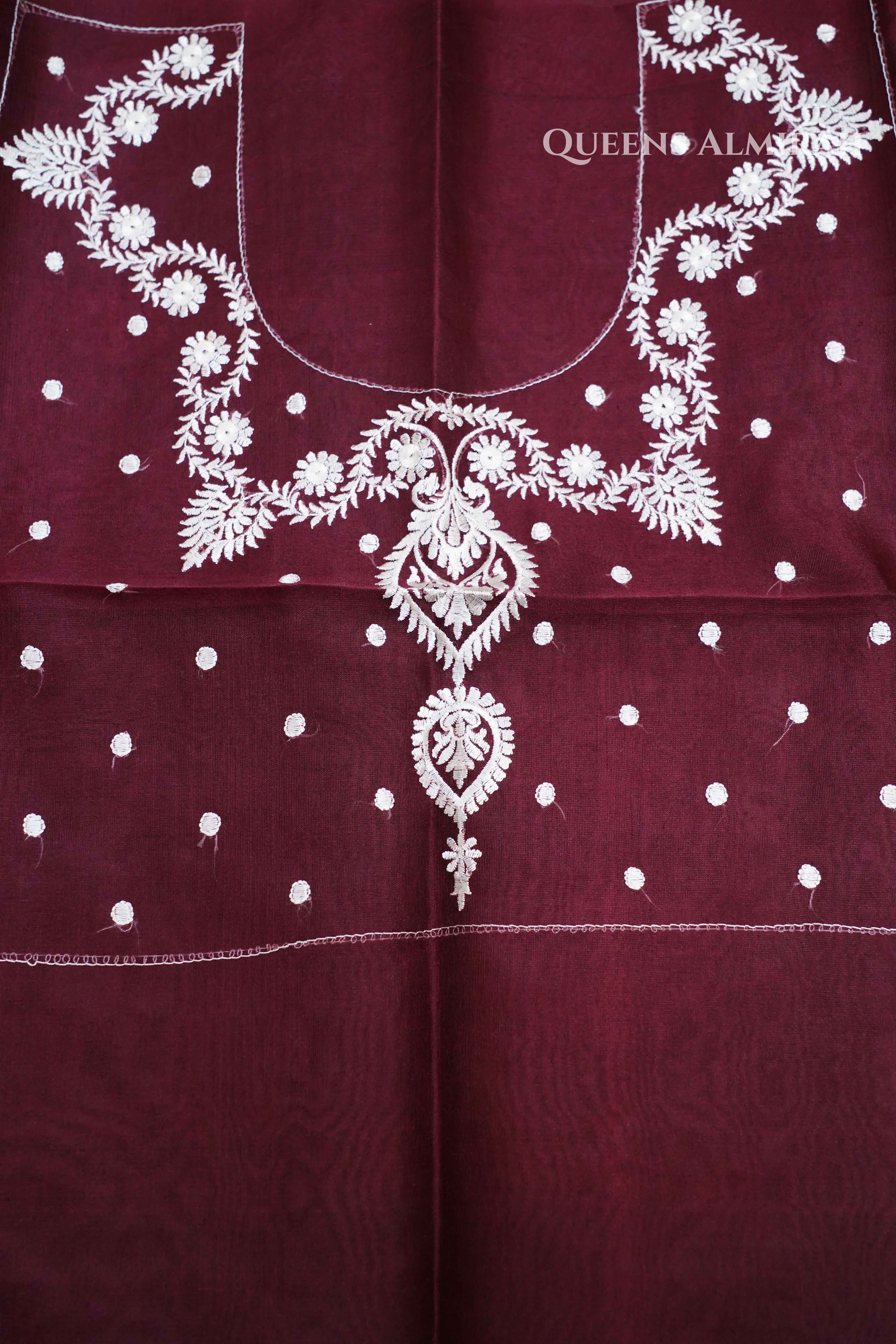 Wine Berry Kora Organza saree