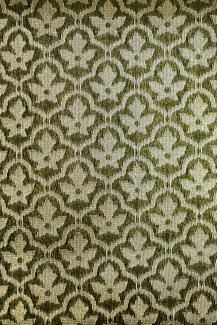 OLIVE GREEN BROCADE SILK COTTON SAREE - Queens Jewel Emporium