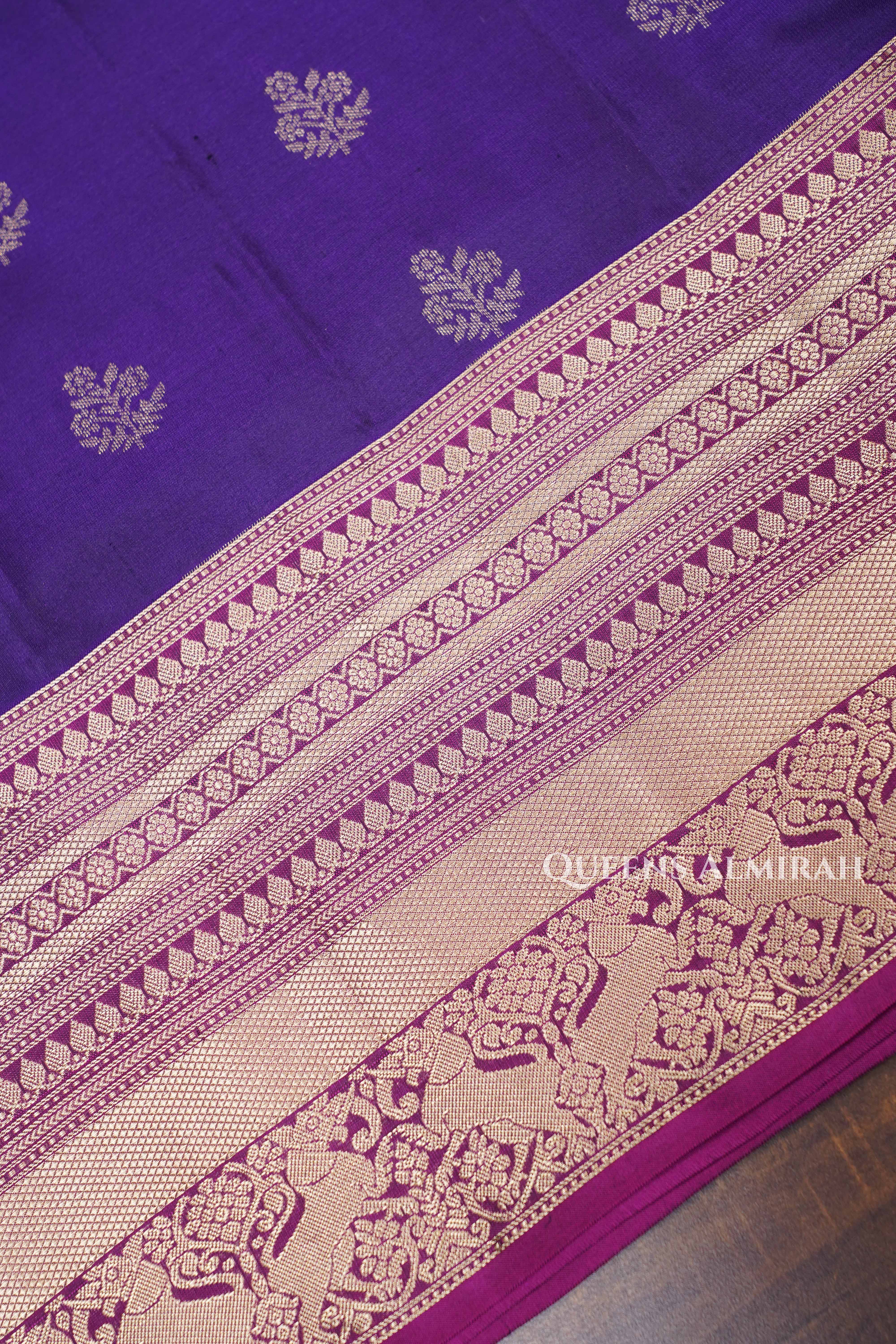 Purple Pure Soft Silk Saree