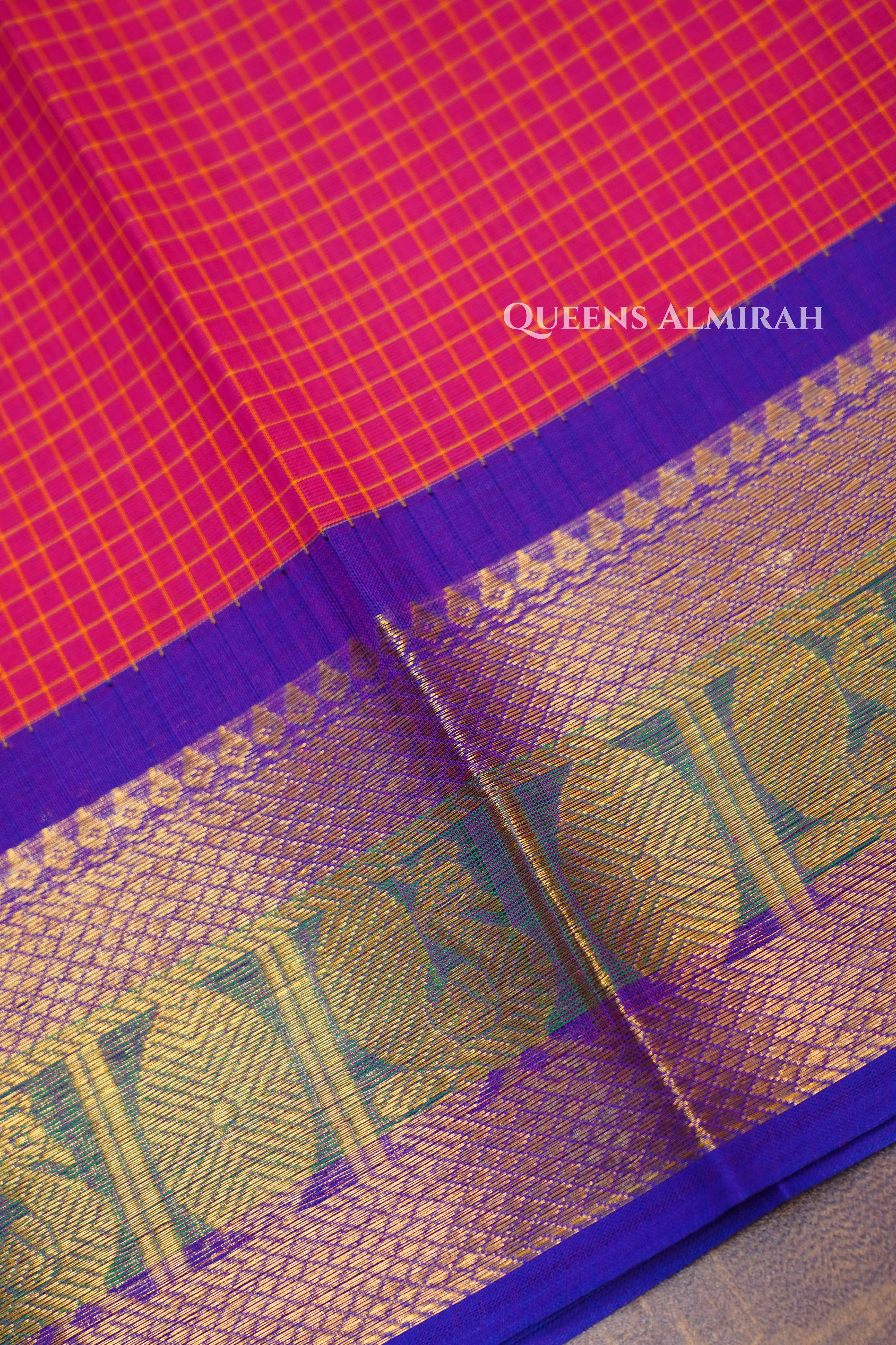 Dark Pink Kanchi Cotton Saree