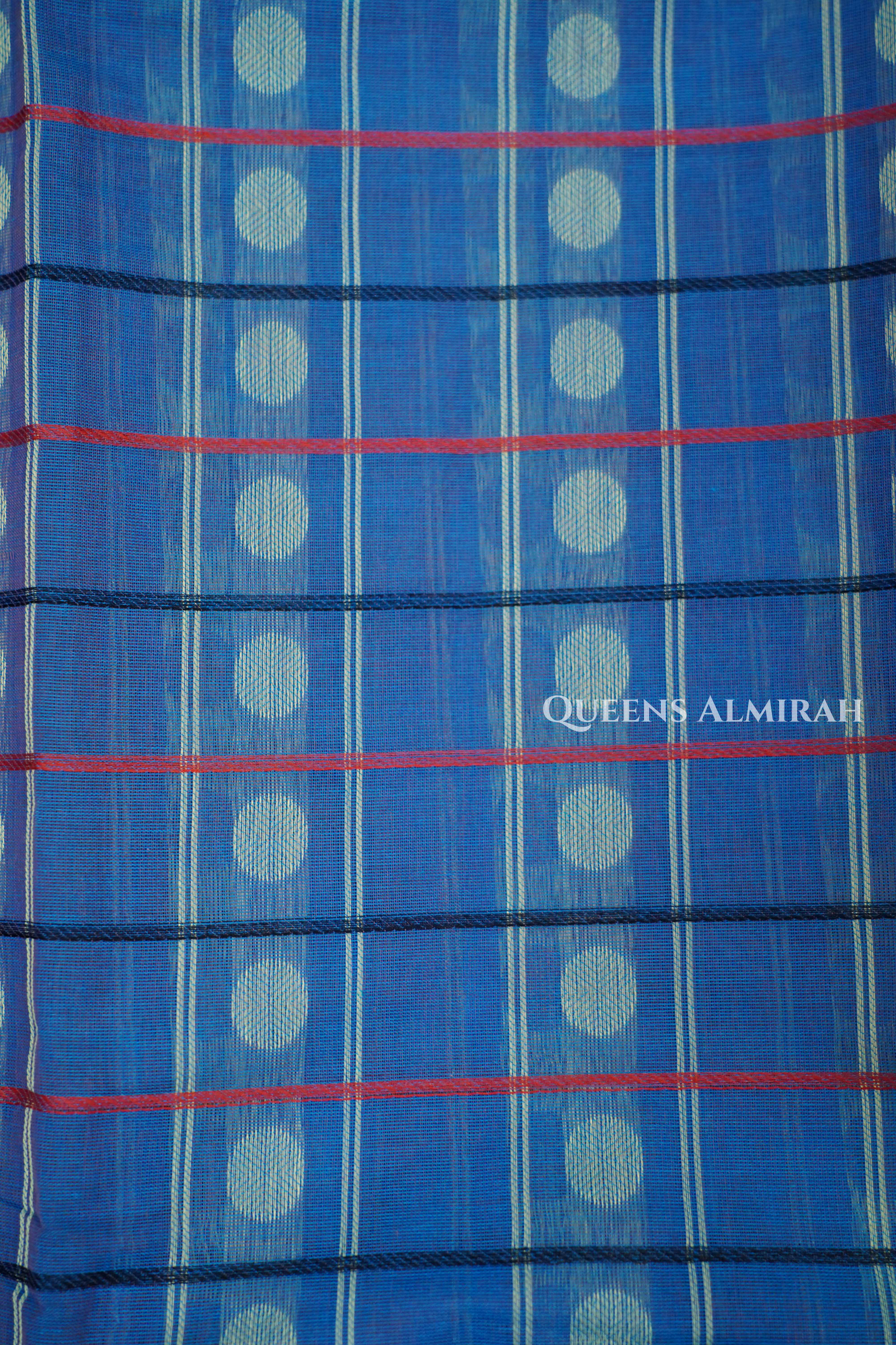 Dusky Blue Chettinad Cotton Saree
