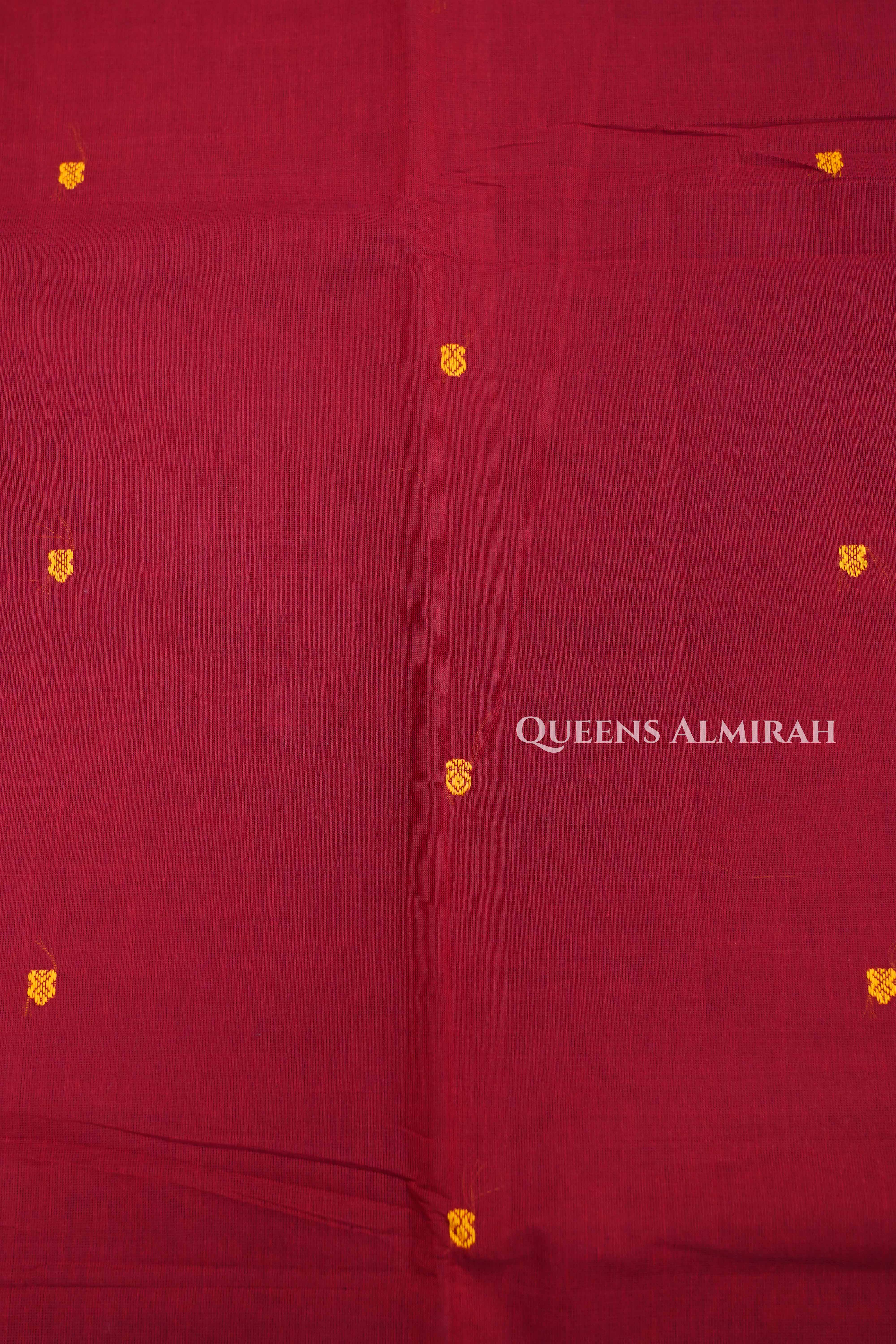 KumKum Red Kanchi Cotton Saree