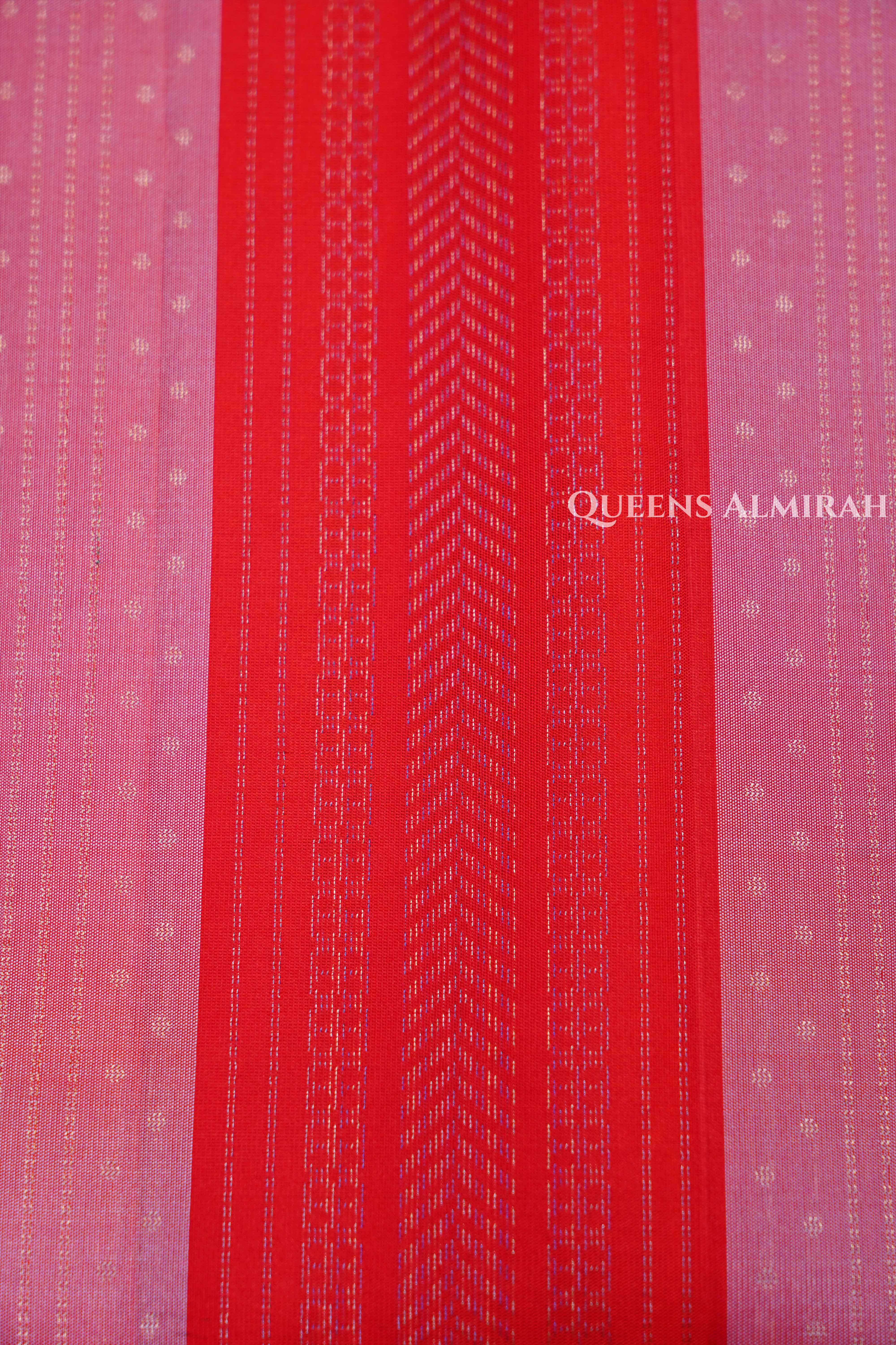Cherry Red Pure Soft Silk Saree