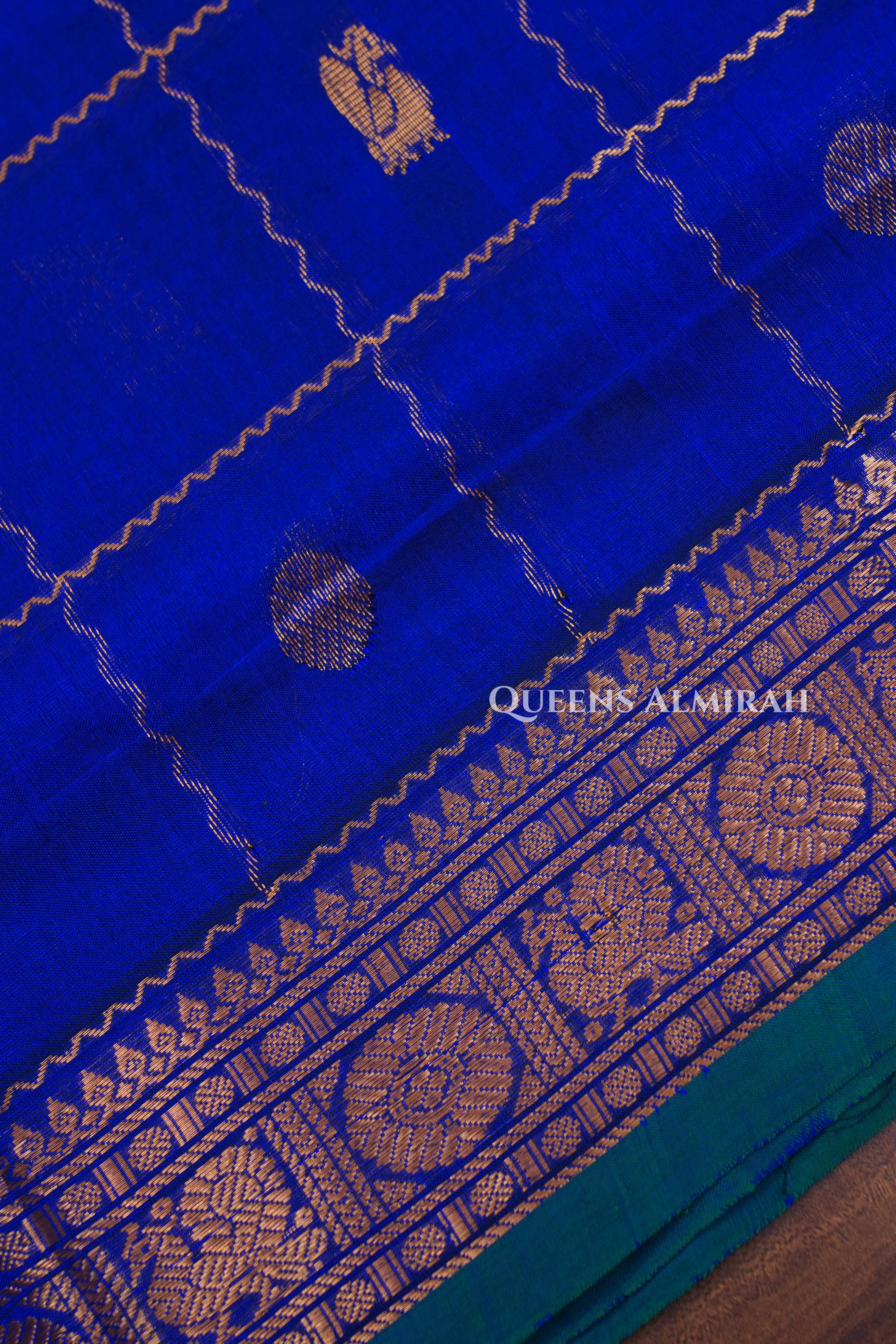 Royal Blue Pure Kanchi Silk Cotton Saree