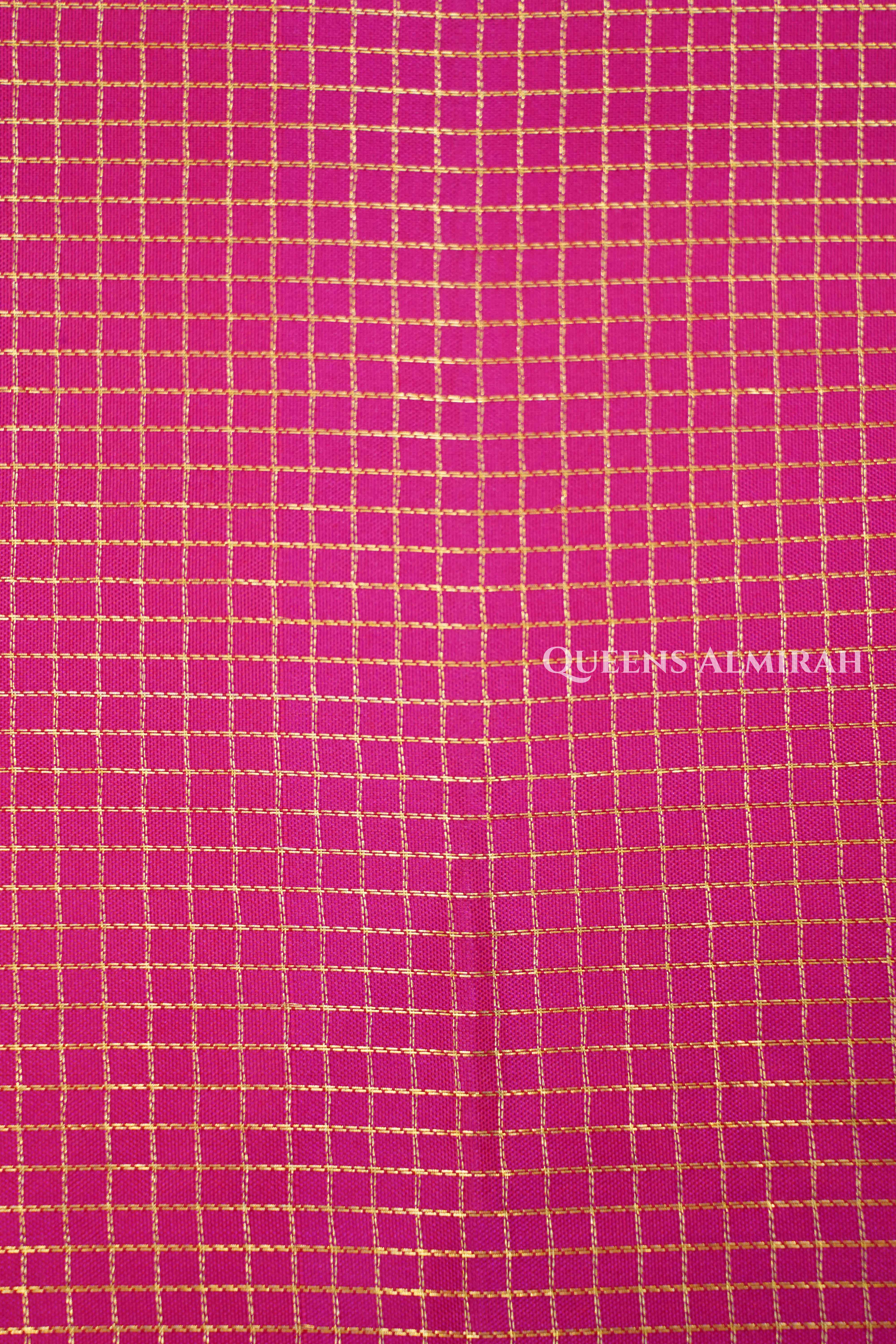 Dragon fruit Pink Pure kanchivaram Silk Saree