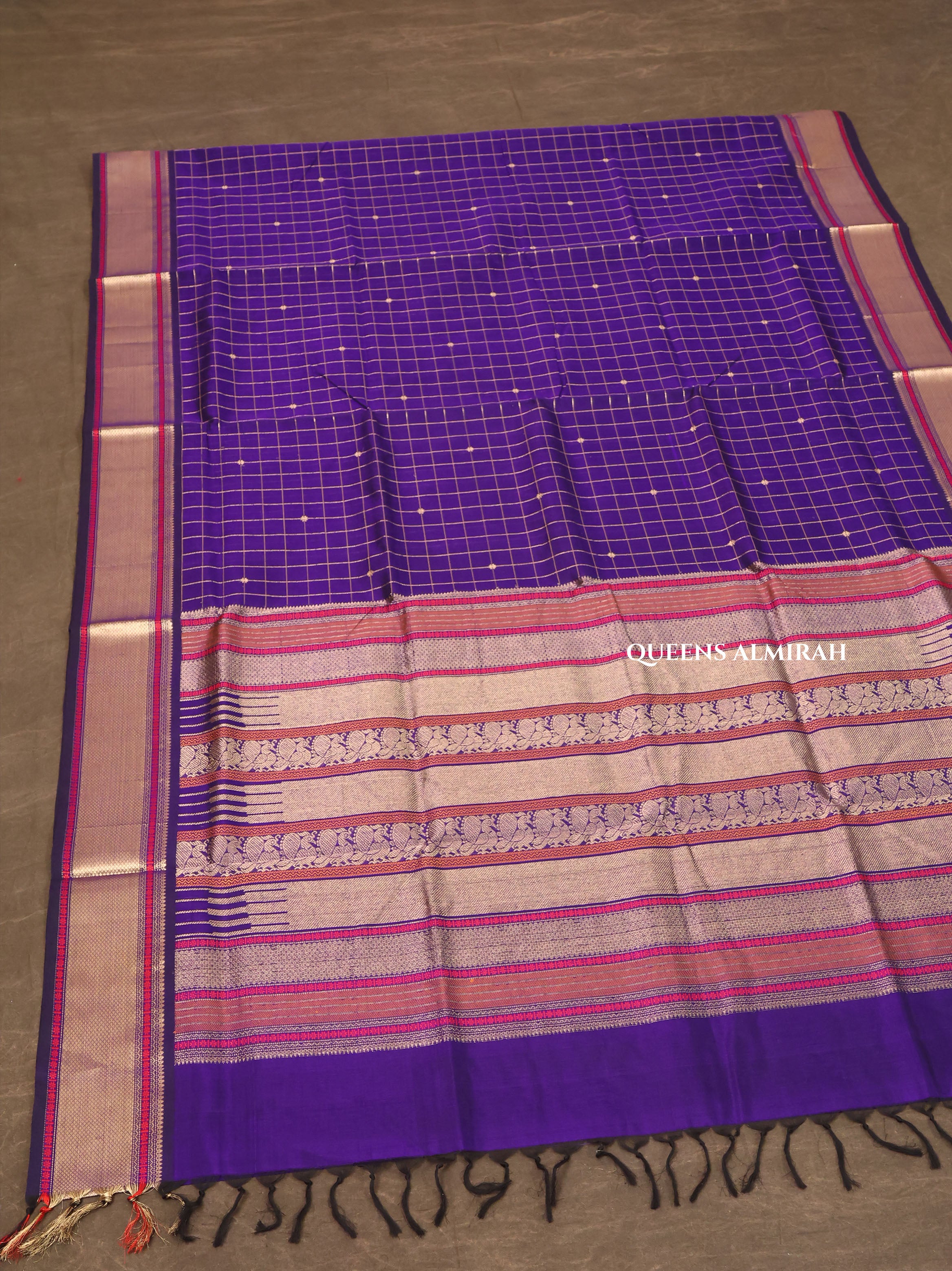 Dark Ms Blue Chettinad Silk Cotton Saree
