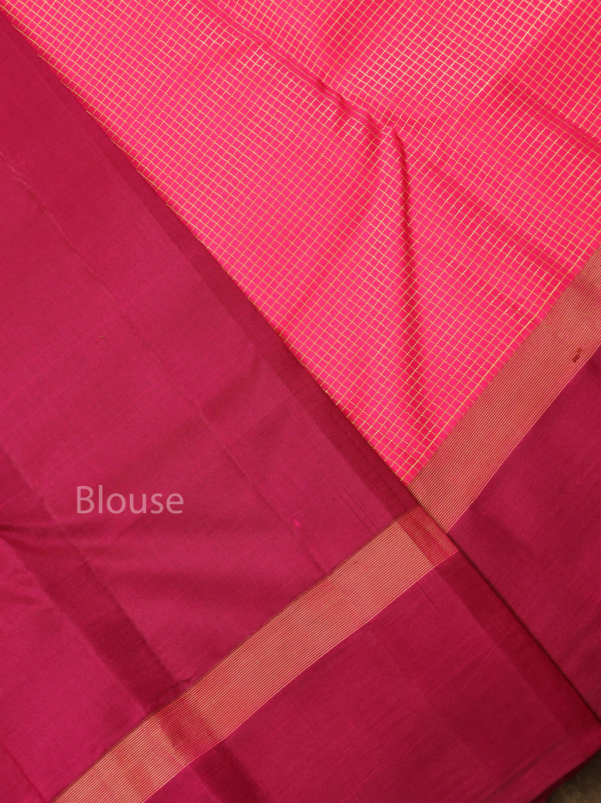 Pink With Purple Kanchivaram Silk Saree