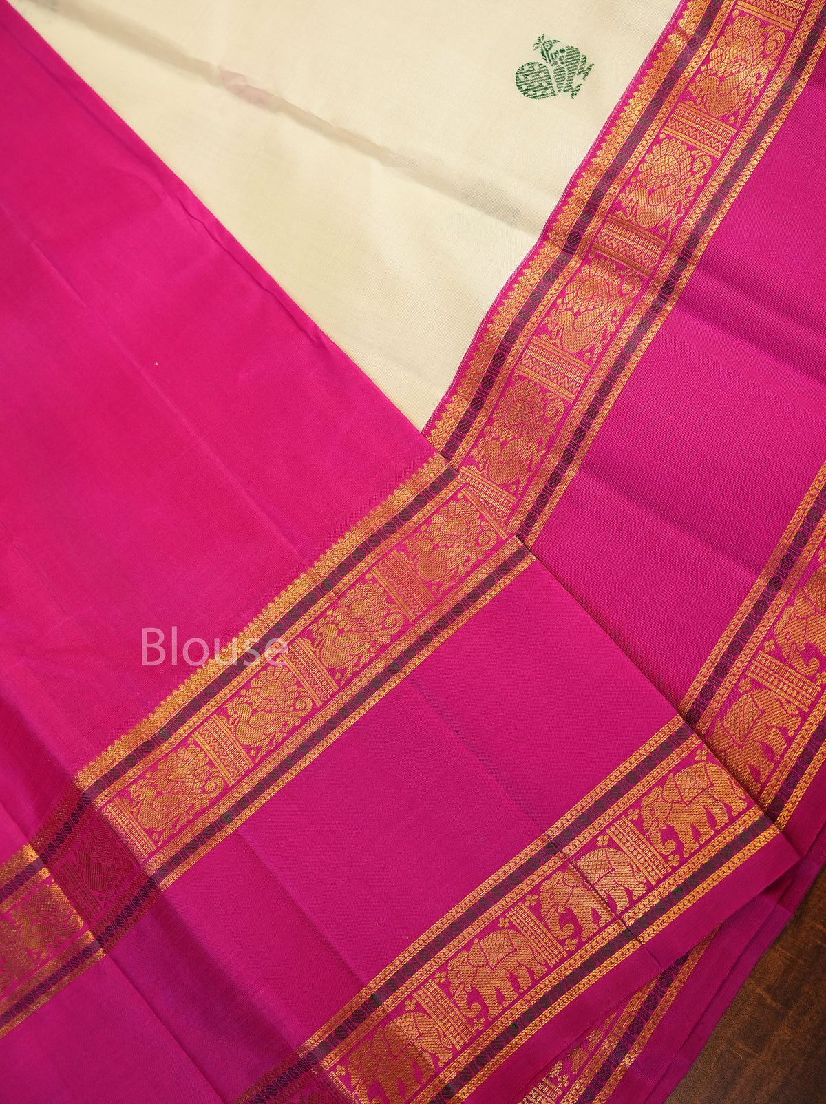 Venpattu With Pink Pure Kanchivaram Silk Saree