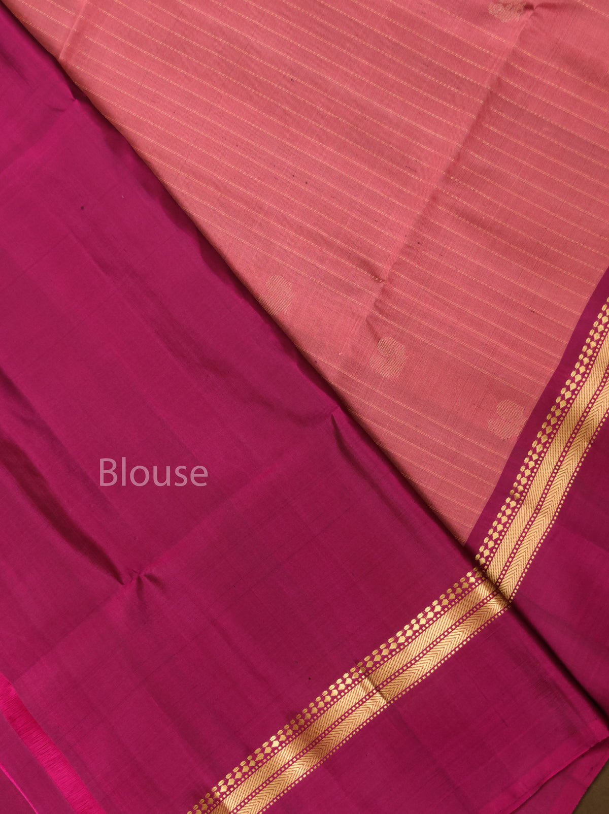 Pink With Purple Pure Soft Silk Saree