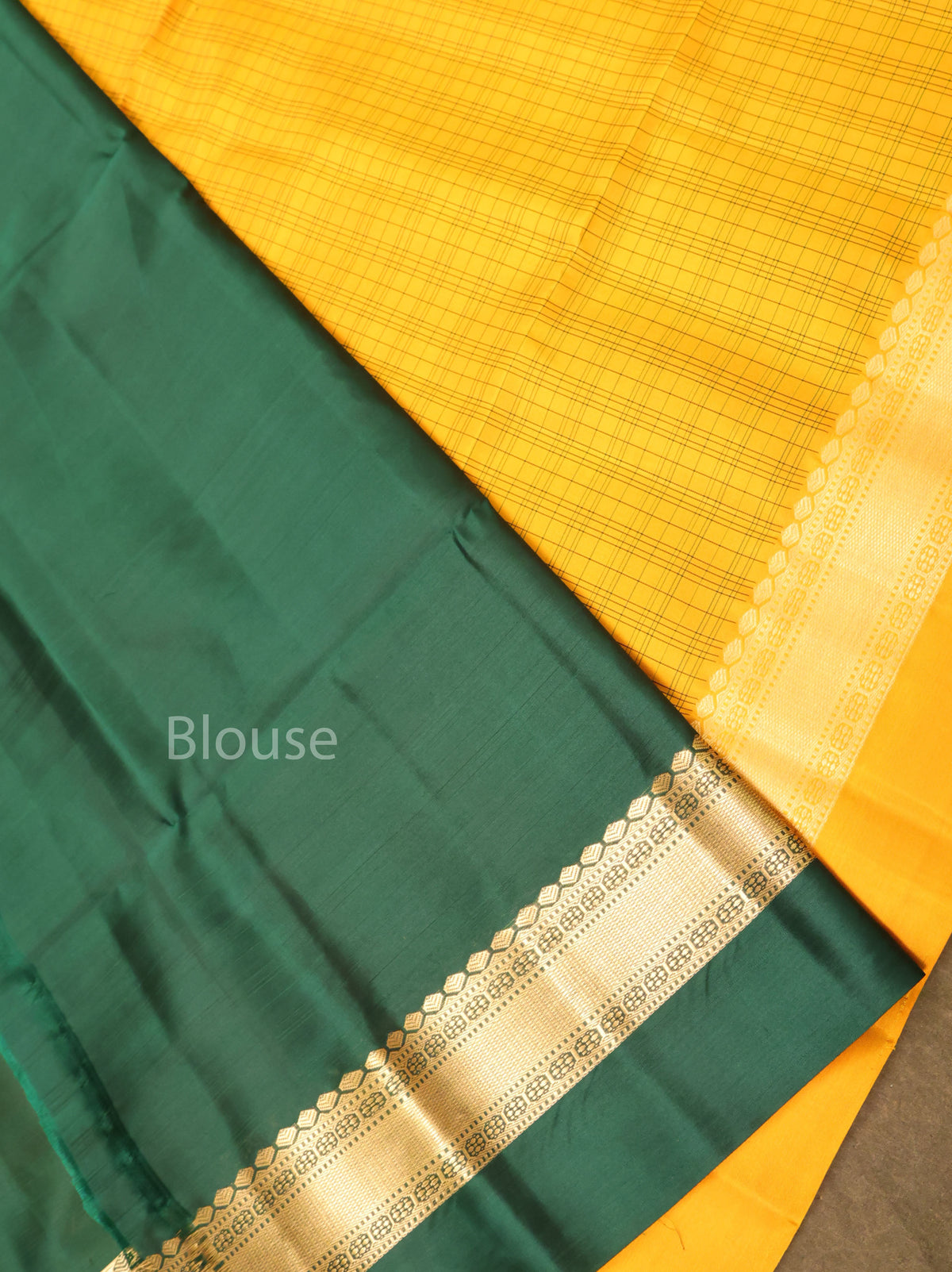 Yellow With Green Pure Soft Silk Saree