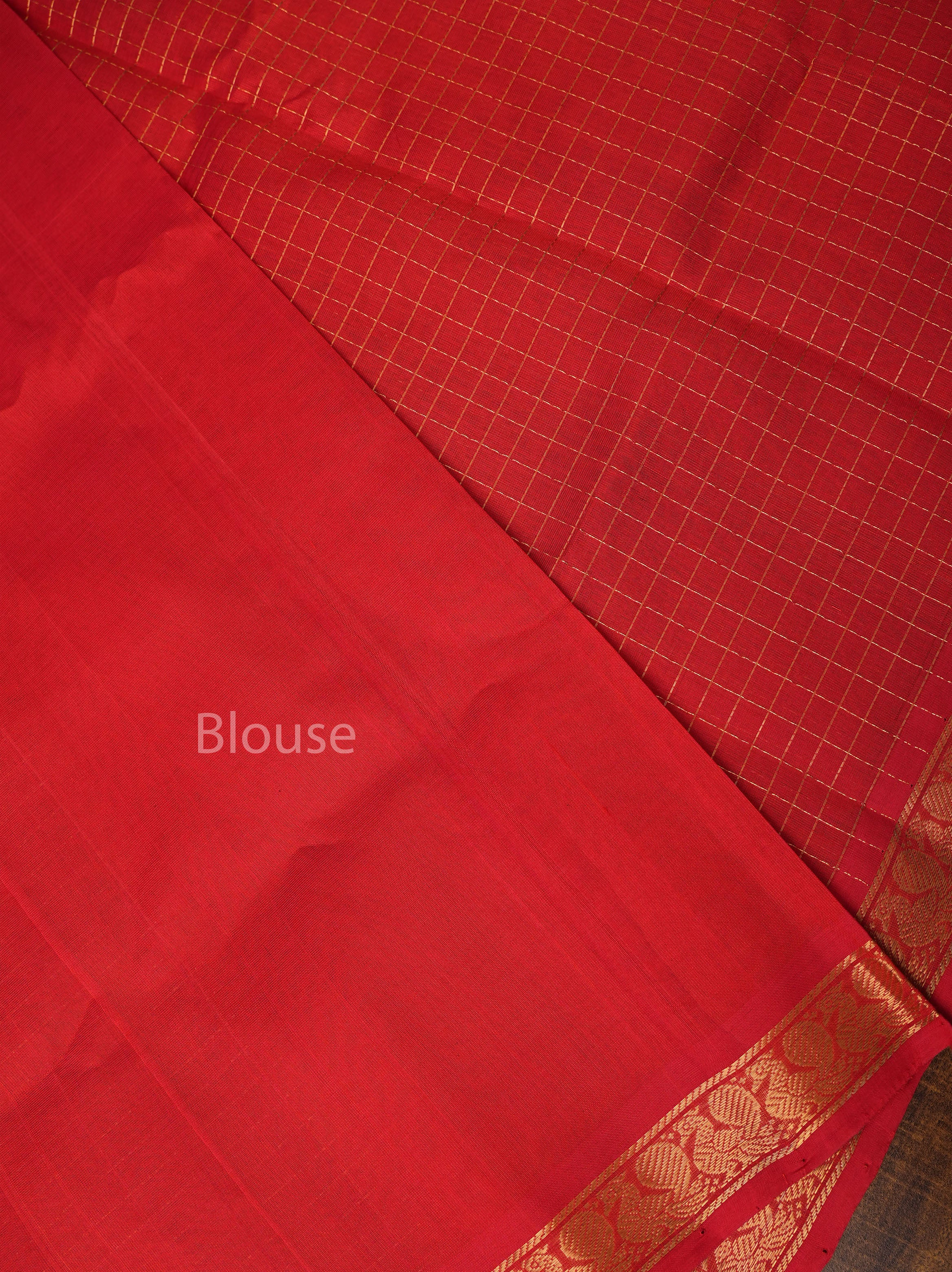 Red Small Border Pure Silk Cotton Saree