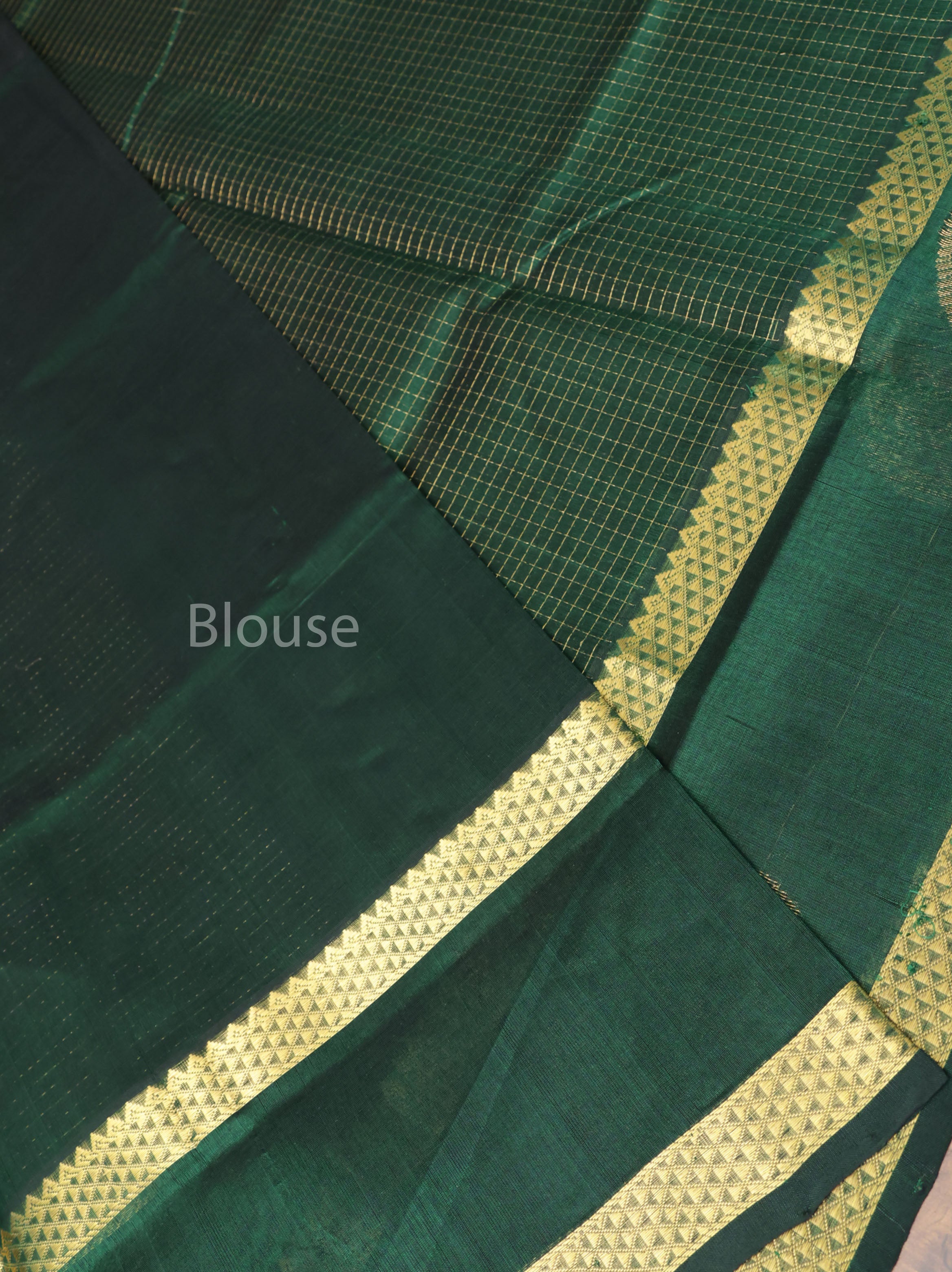 Dark Green Pure Silk Cotton Saree