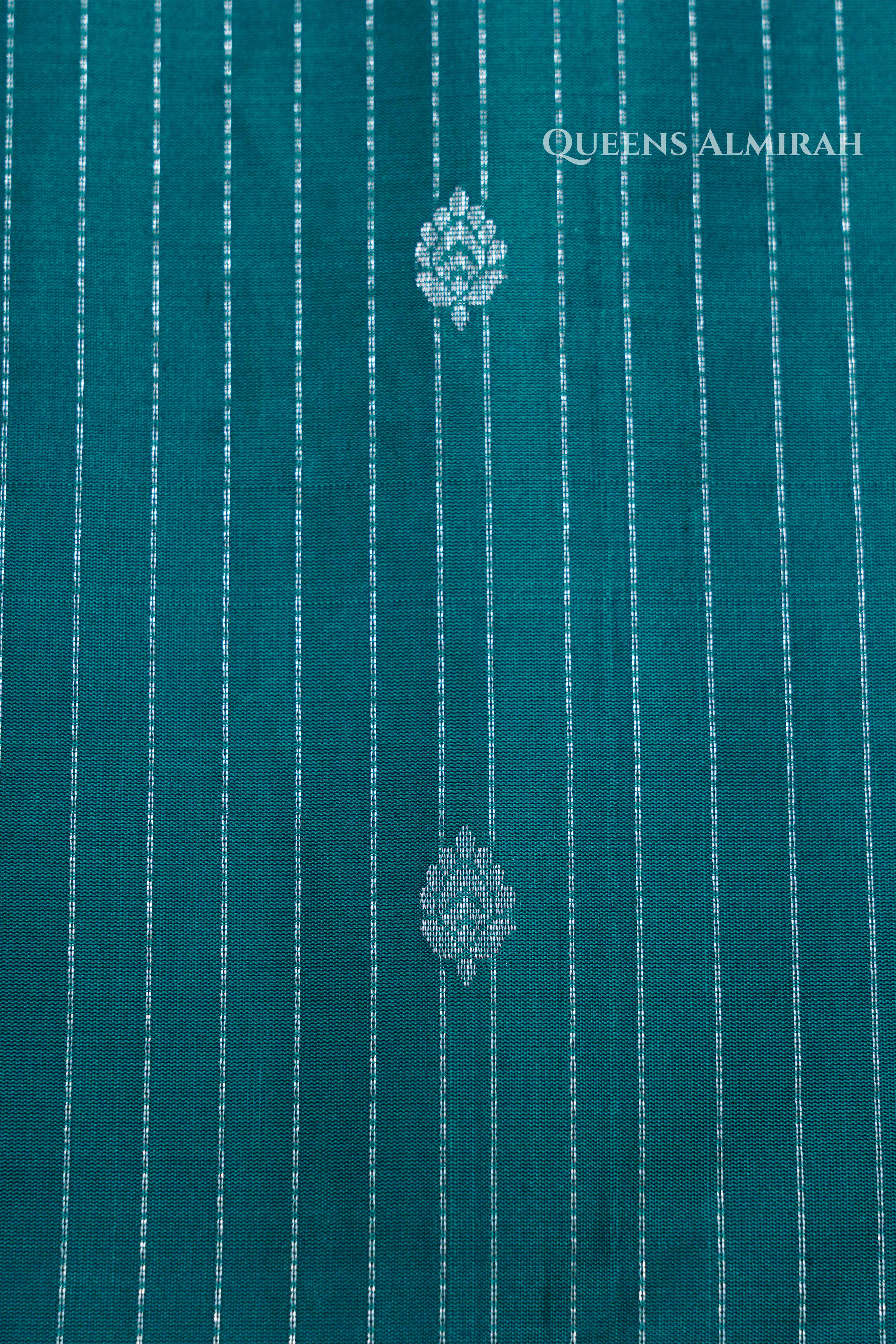 Green With Purple Pure Soft Silk Saree