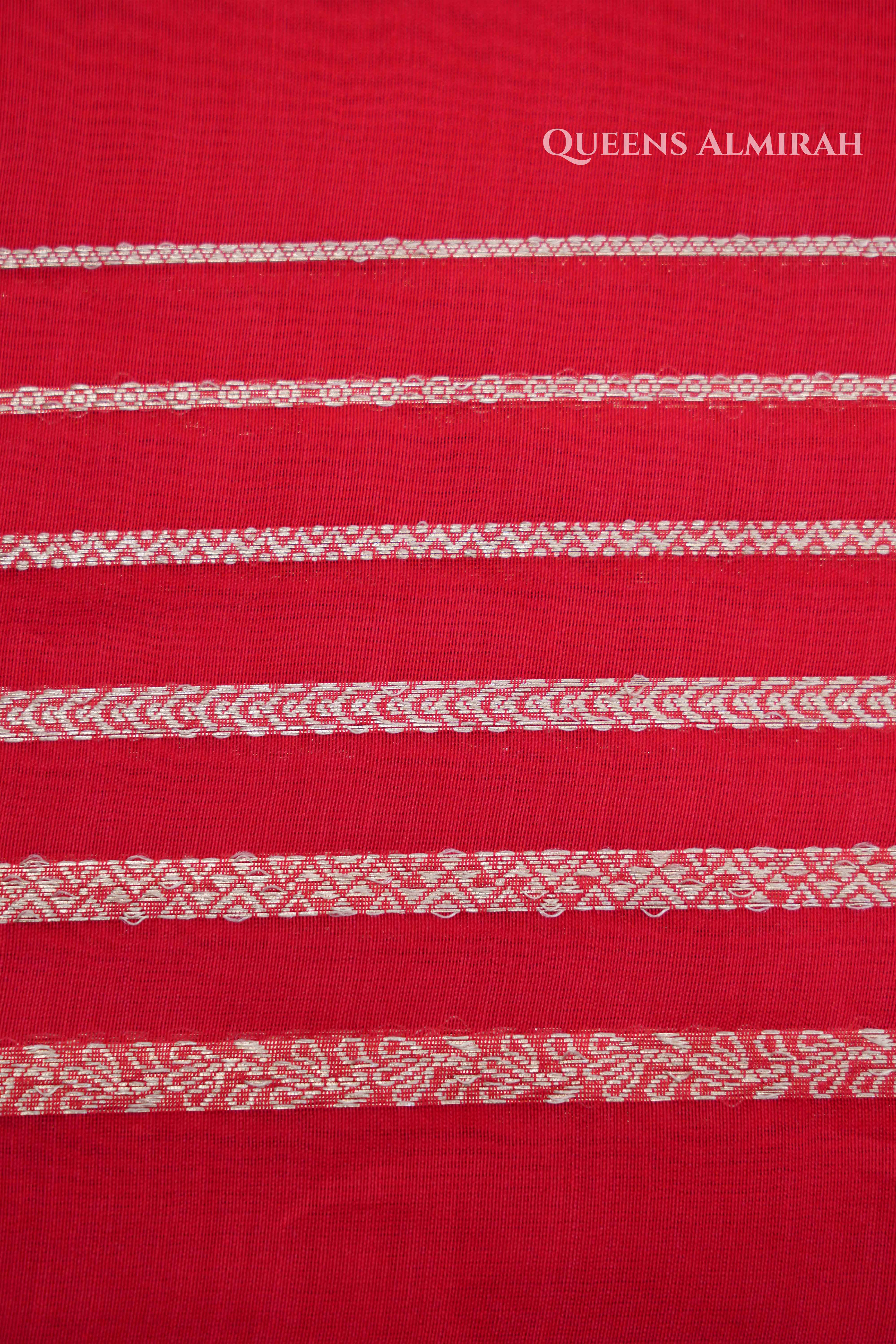 Red Chanderi Silk Cotton Saree