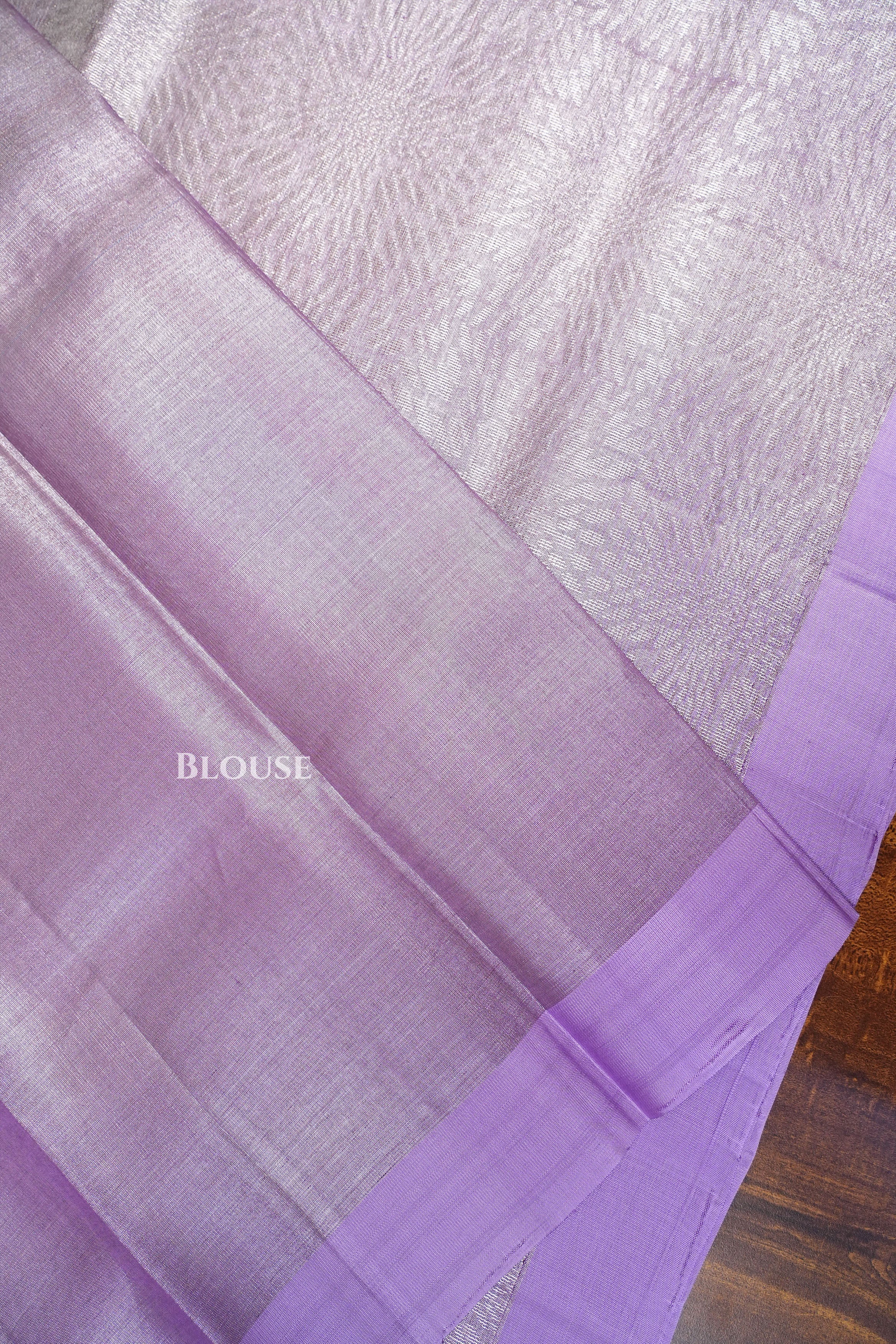 Lilac Purple Jamindharani Tissue Soft Silk Saree