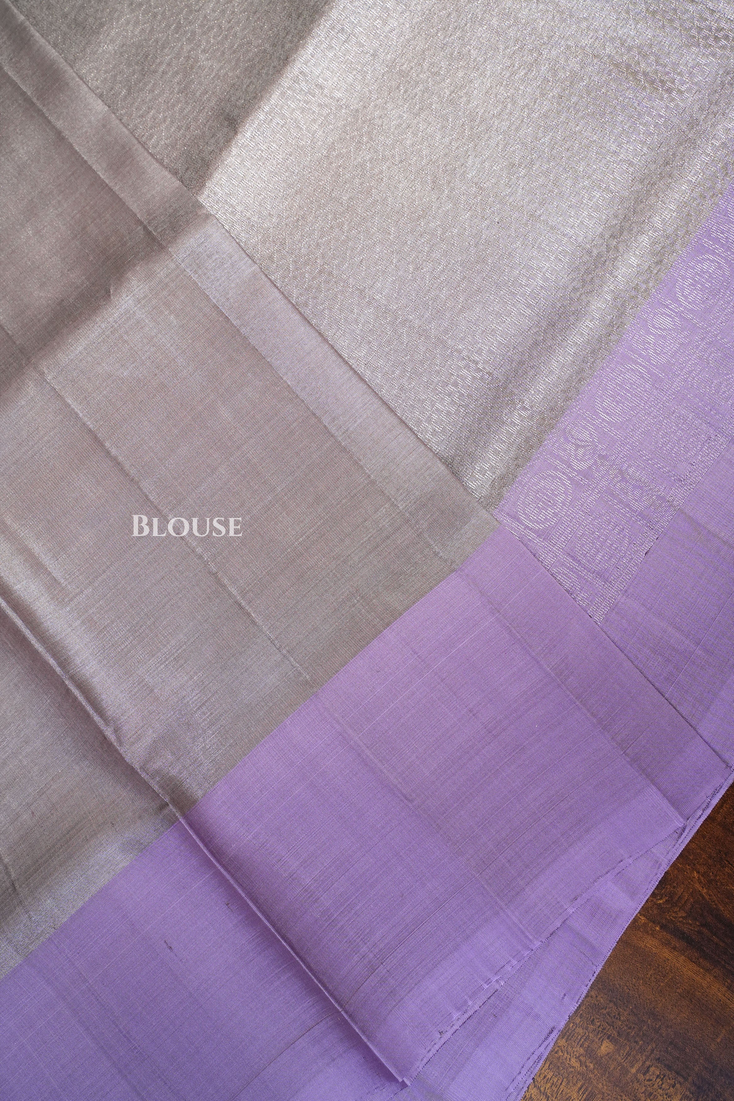Silver With Light Purple Jamindharani Tissue Soft Silk Saree