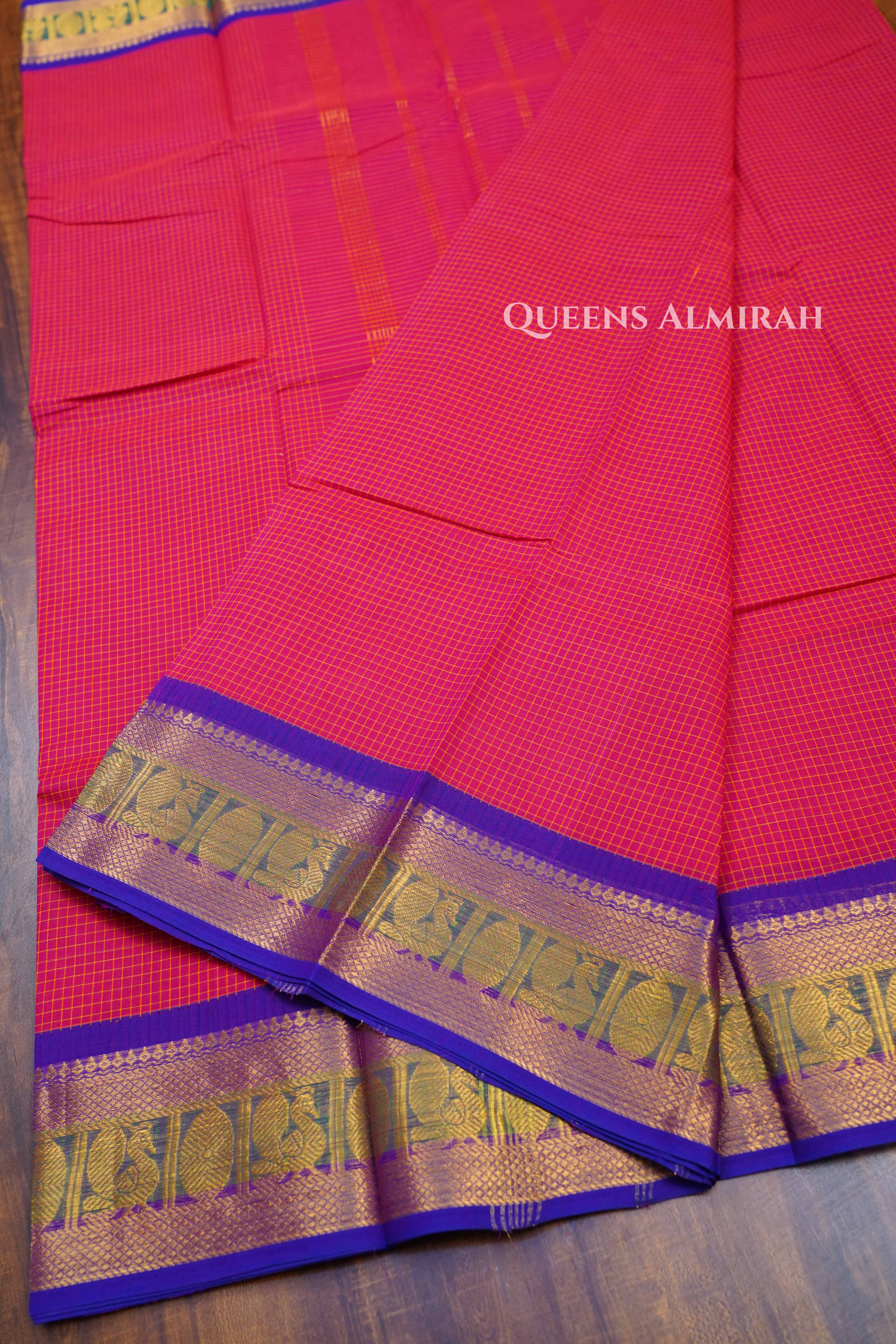 Dark Pink Kanchi Cotton Saree