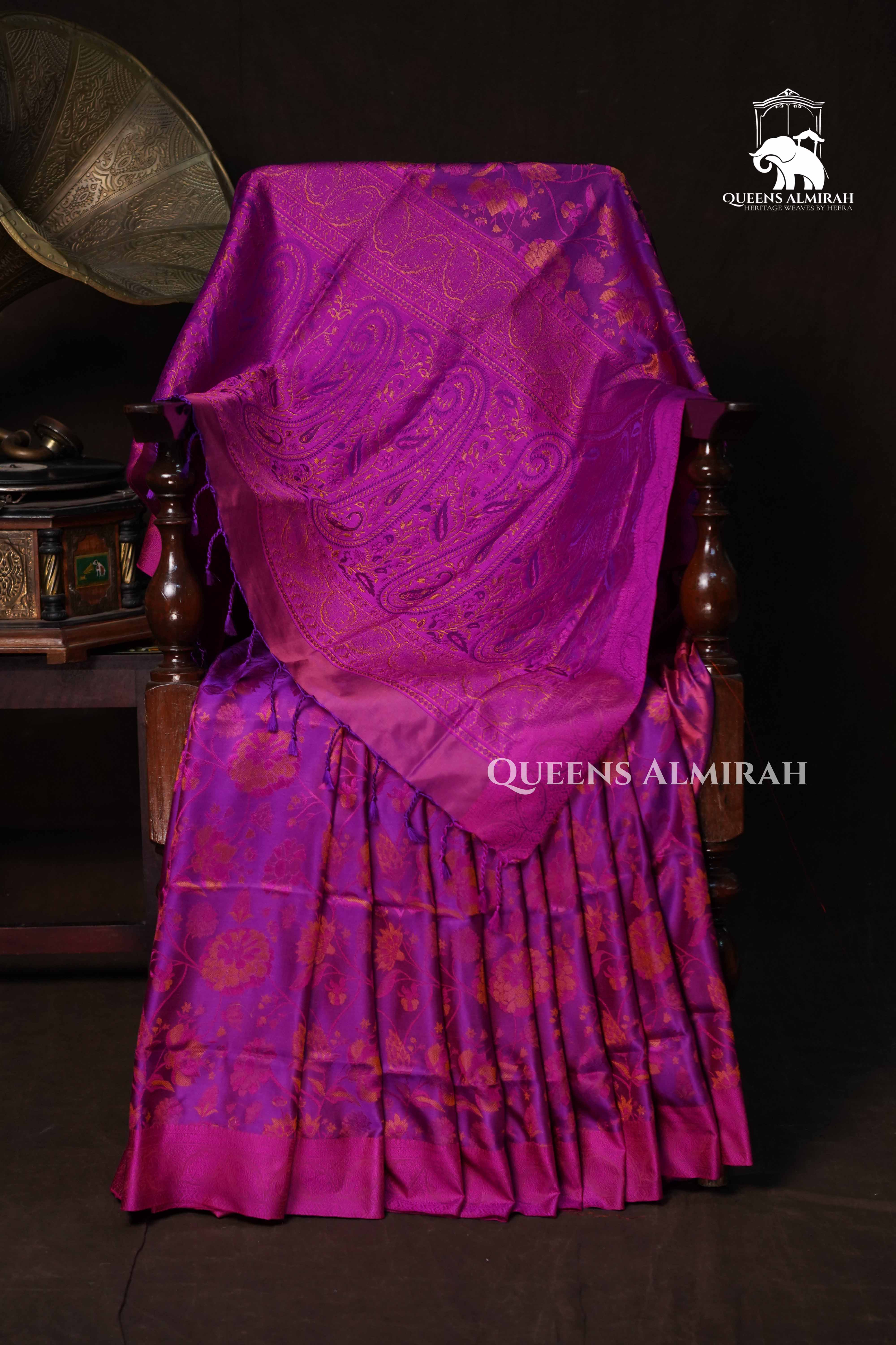 Warm Purple Pashmina Silk Saree