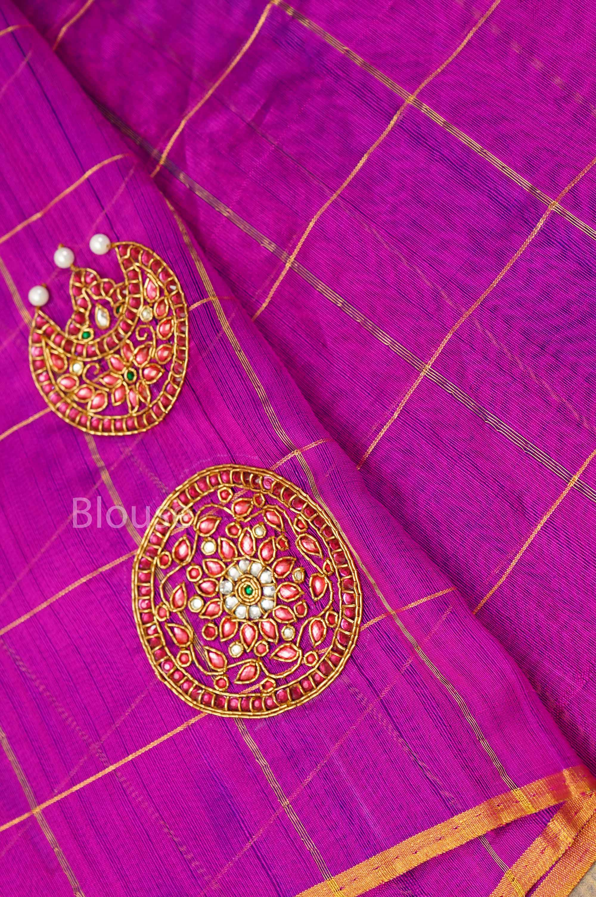 Purple Chandran Suriyan Designer Pure Chanderi Silk Saree