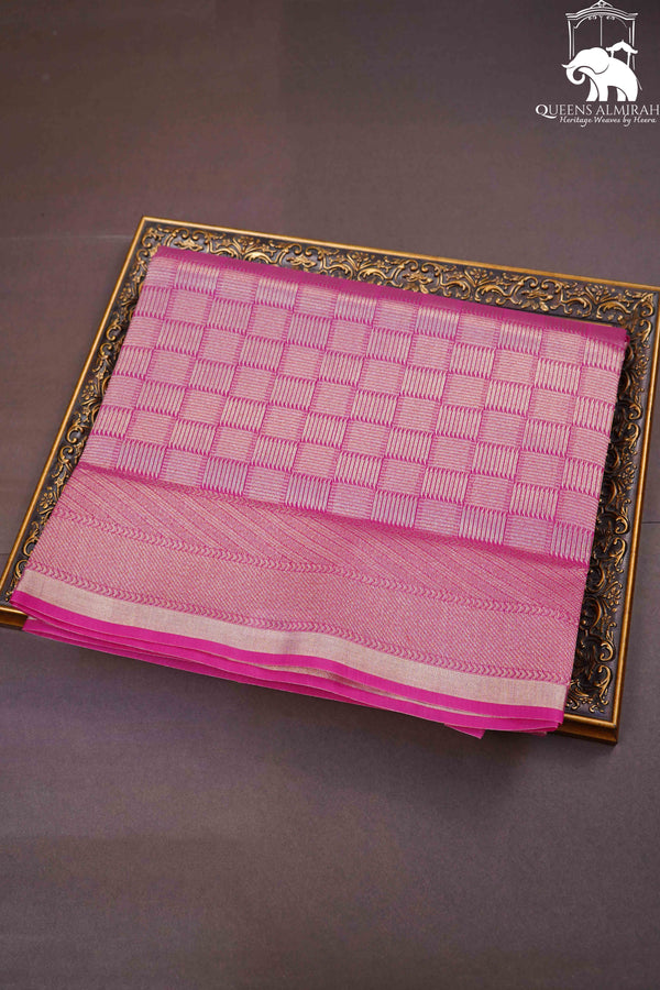 MAGENTA PURE SILK COTTON SAREE - Queens Jewel Emporium